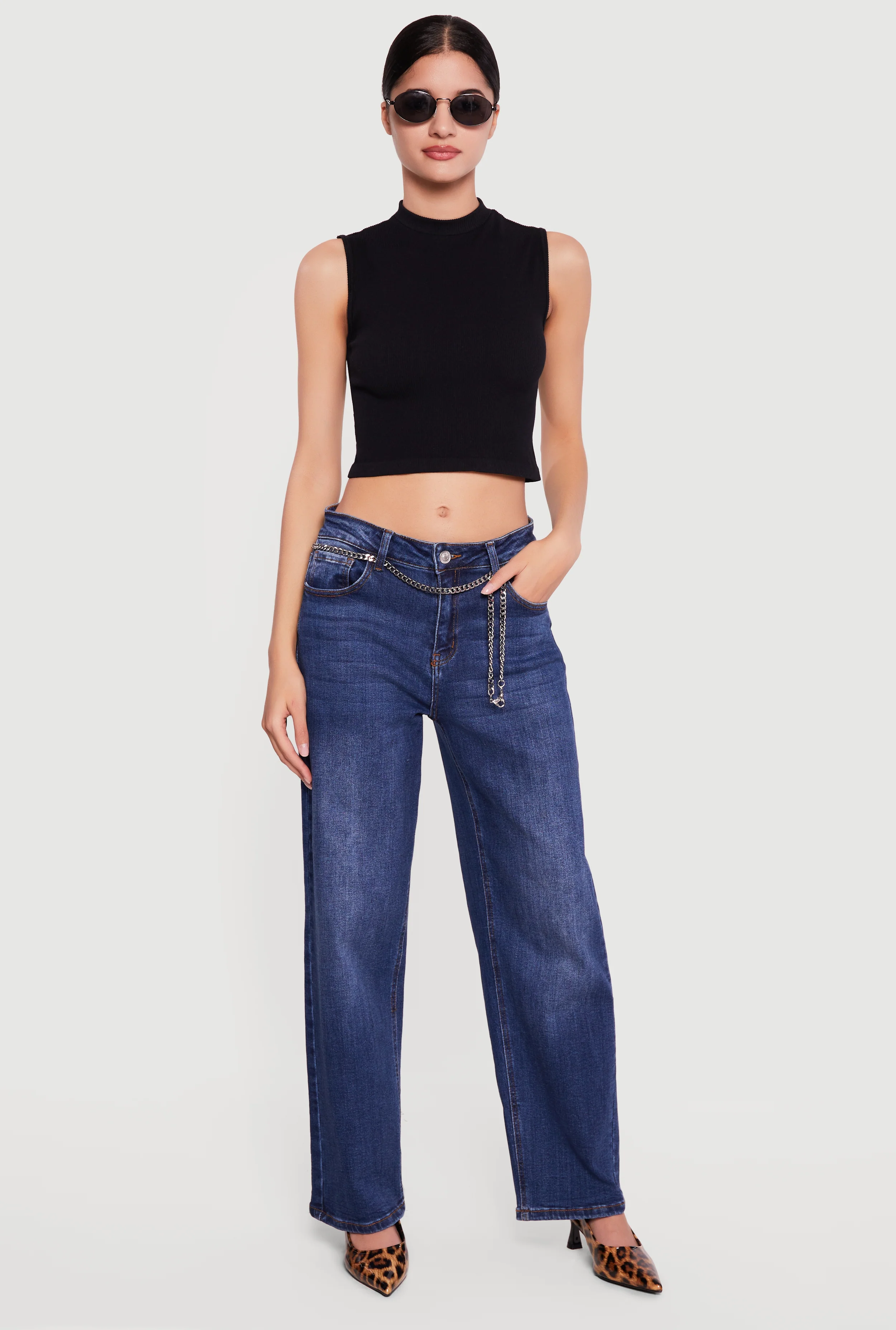 Seamless Cropped Mock Neck Tank Top