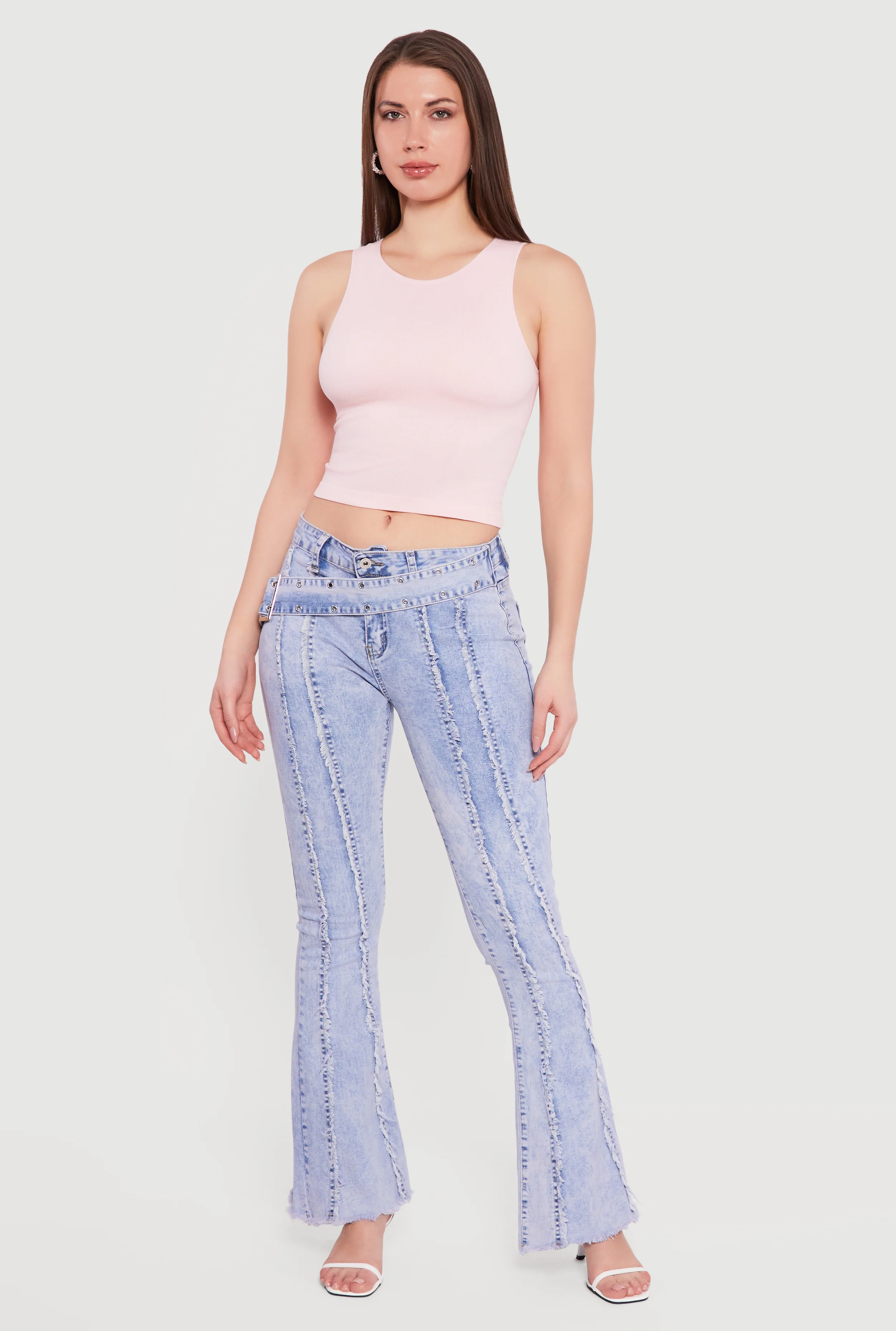Seamless Rib Knit Racerback Crop Top
