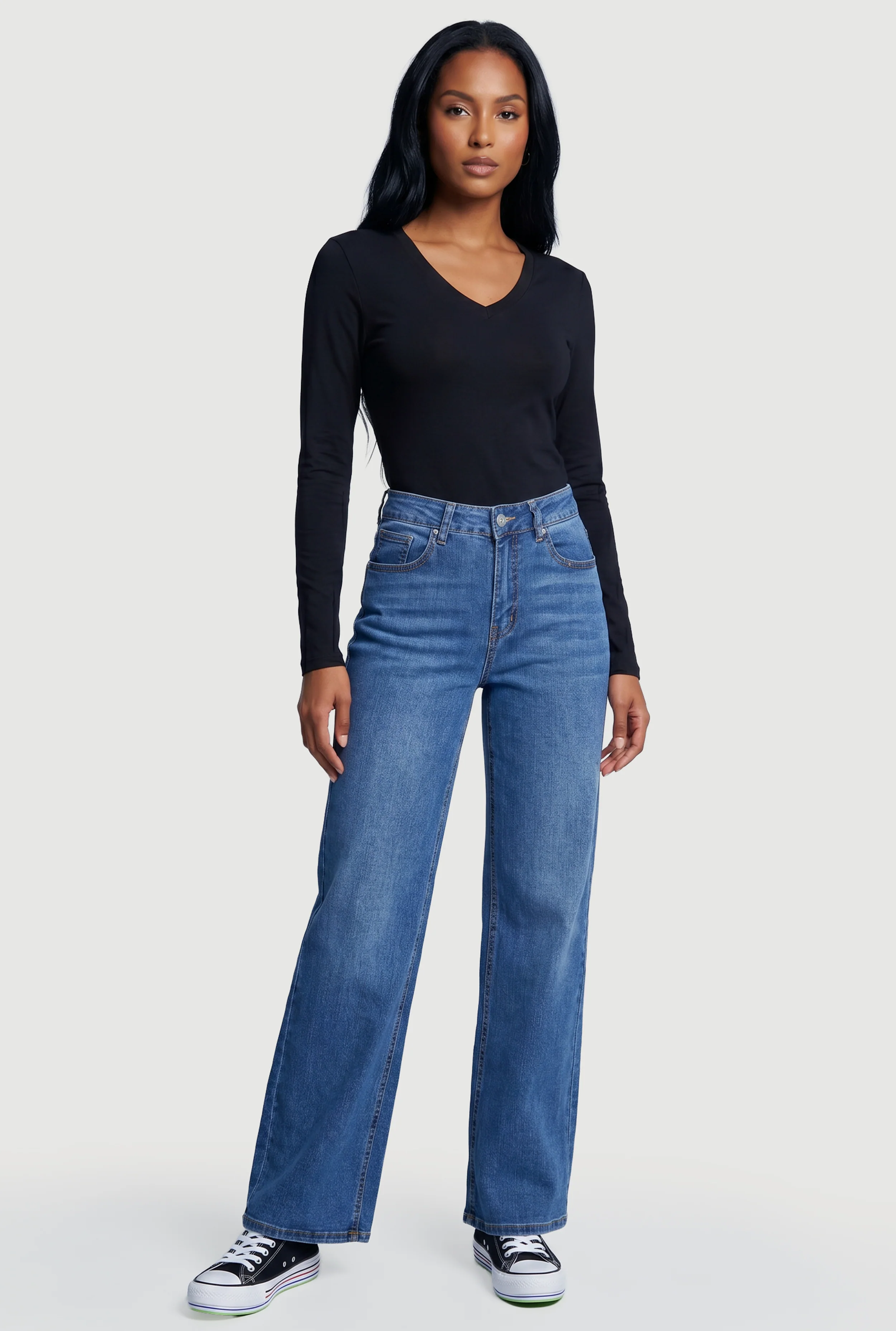 Long Sleeve V-Neck Top