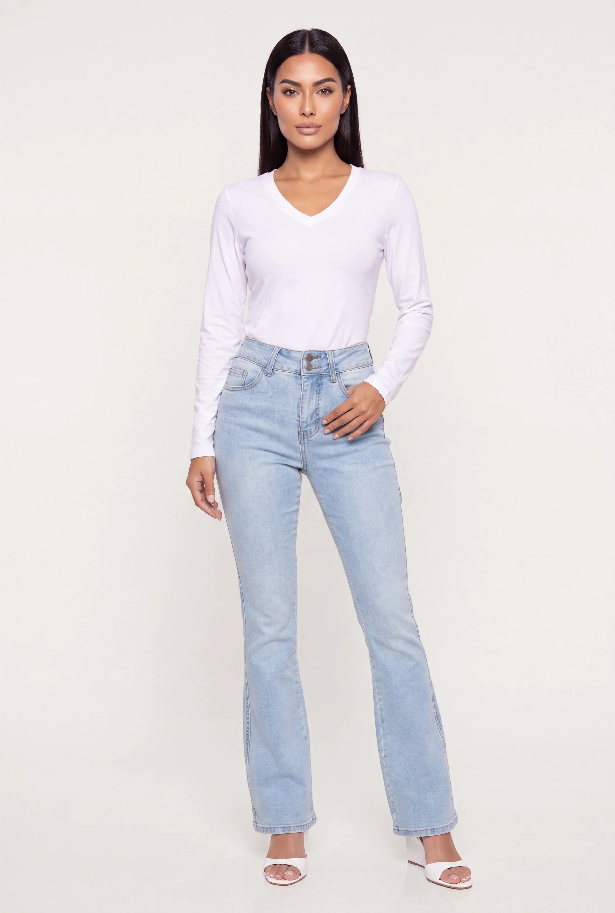 Long Sleeve V-Neck Top