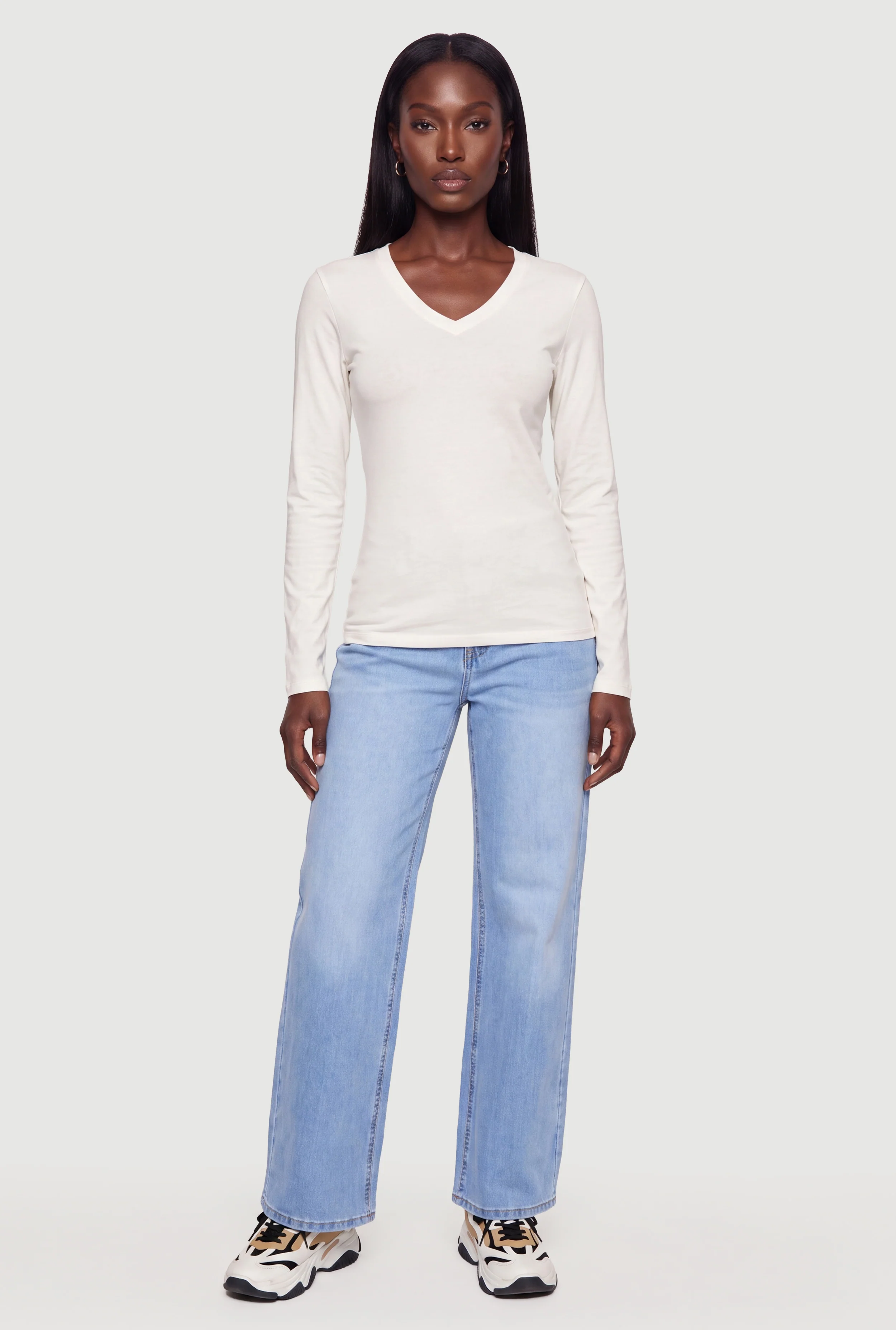 Long Sleeve V-Neck Top