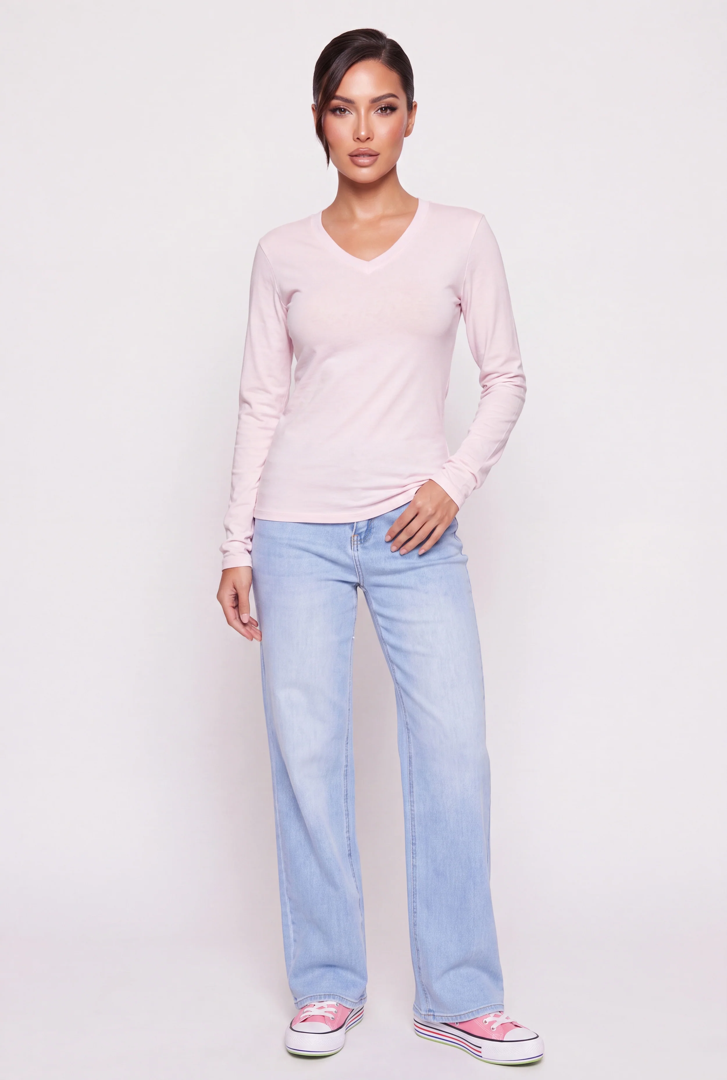 Long Sleeve V-Neck Top