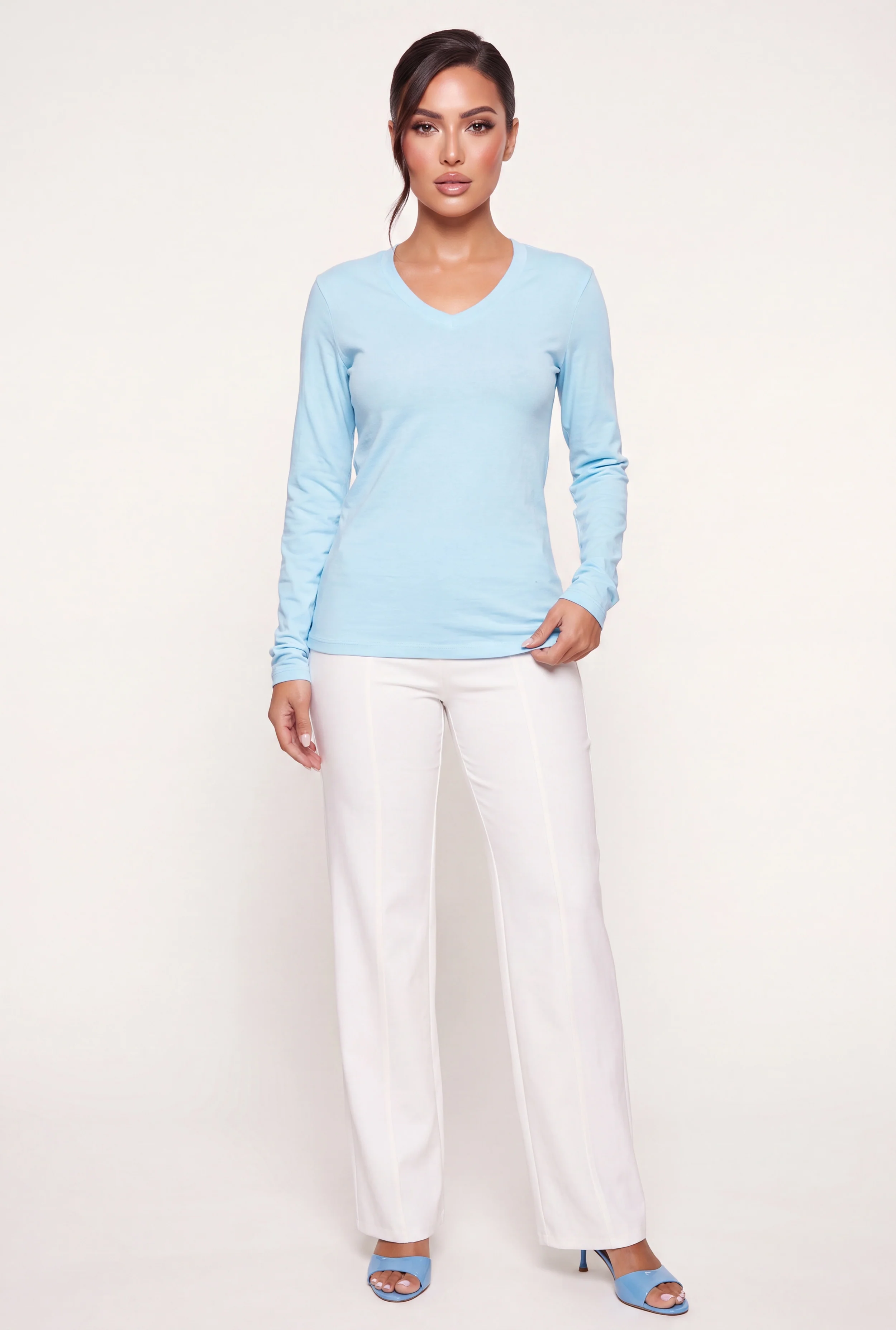 Long Sleeve V-Neck Top