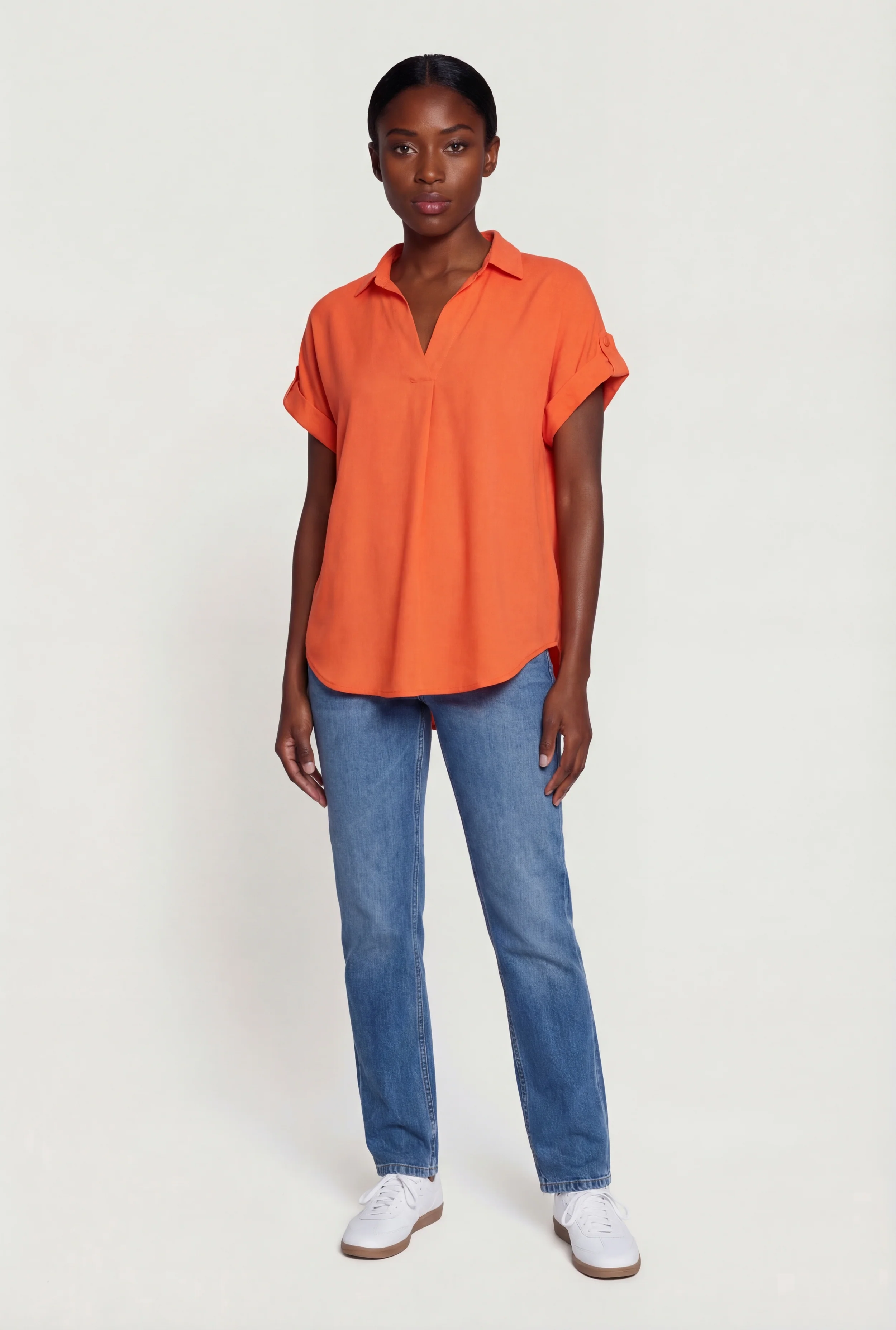 Notch Collar Blouse