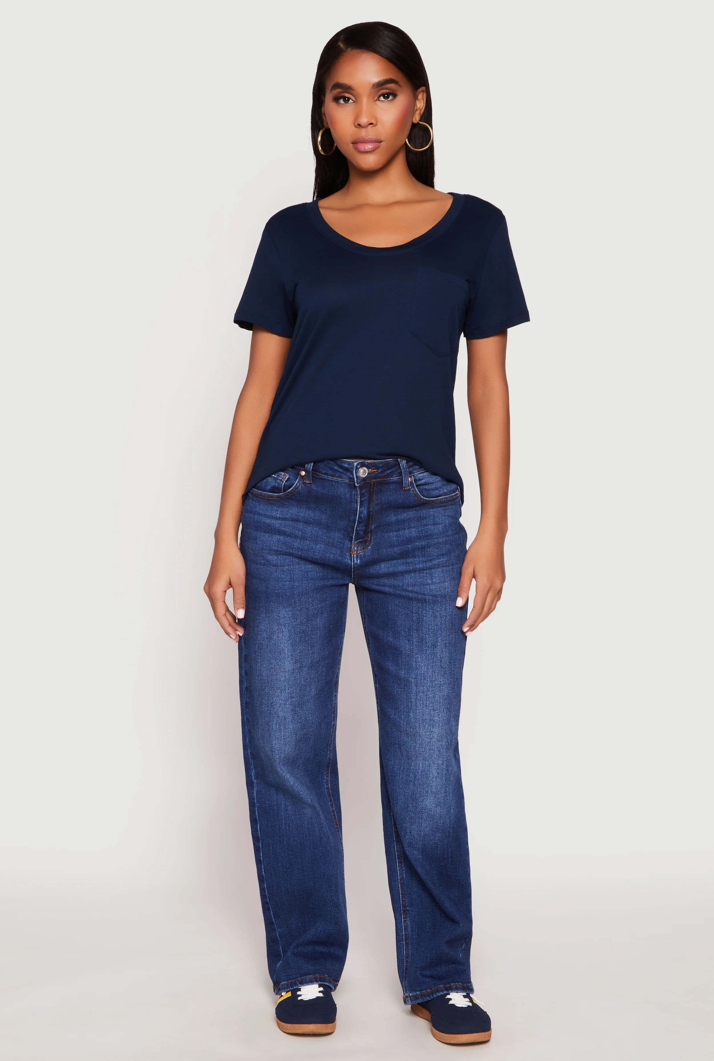 Scoop Neck Pocket T Shirt
