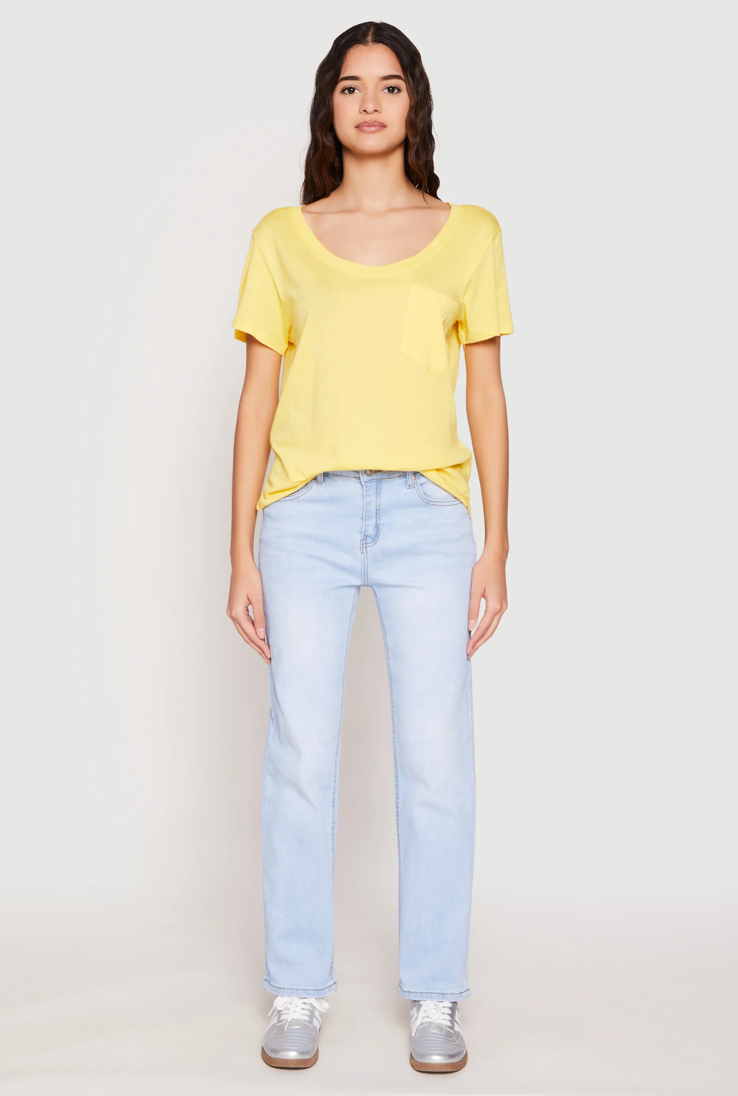 Scoop Neck Pocket T Shirt