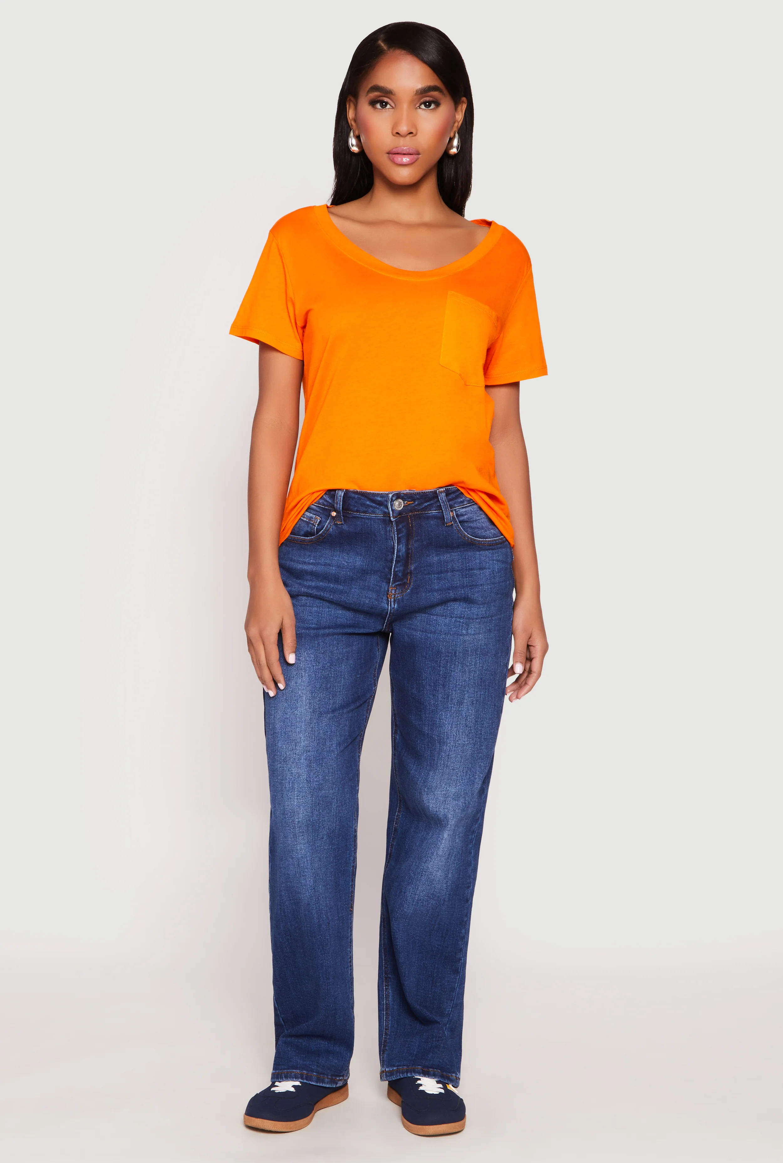 Scoop Neck Pocket T Shirt