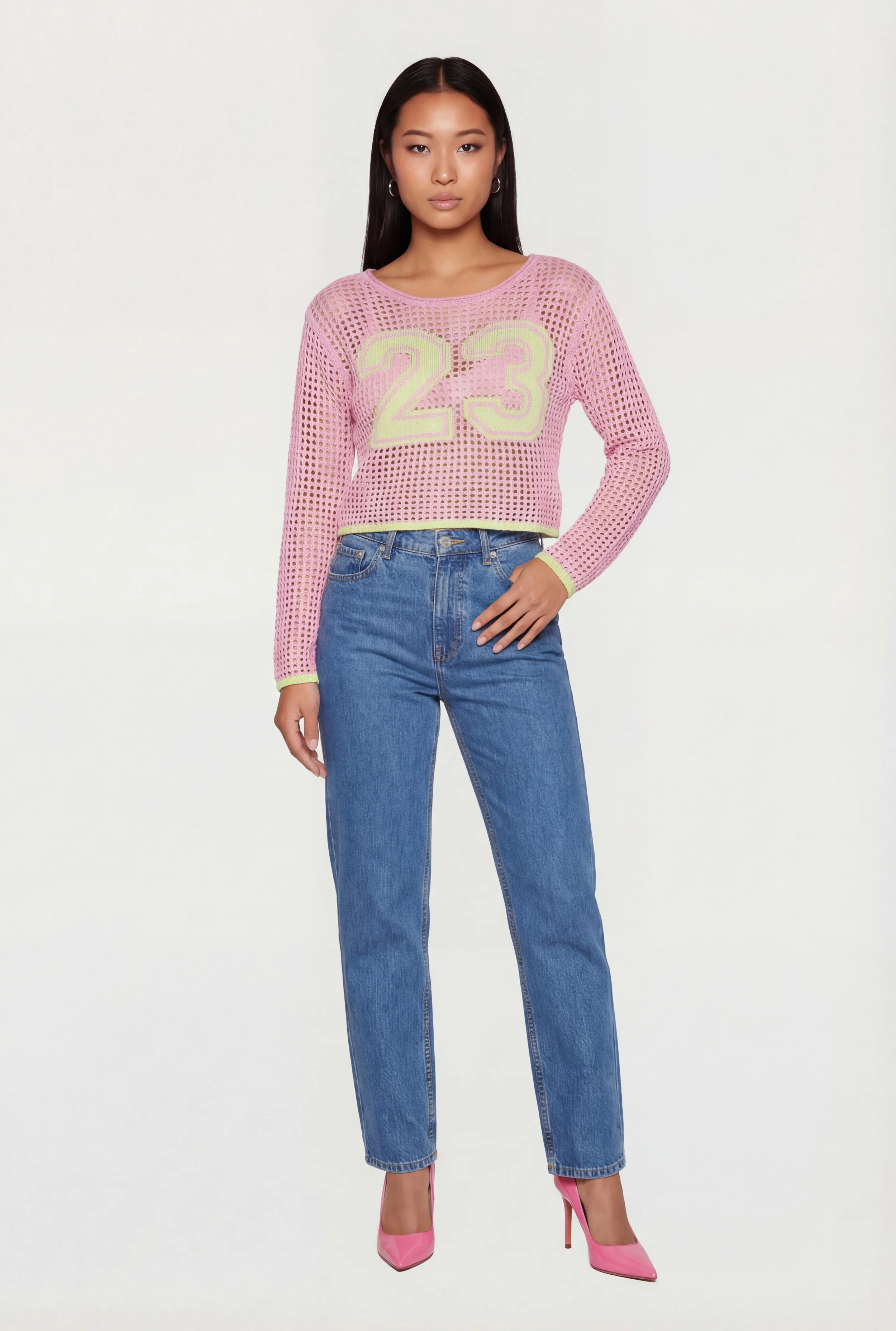 Crochet 23 Graphic Long Sleeve Top