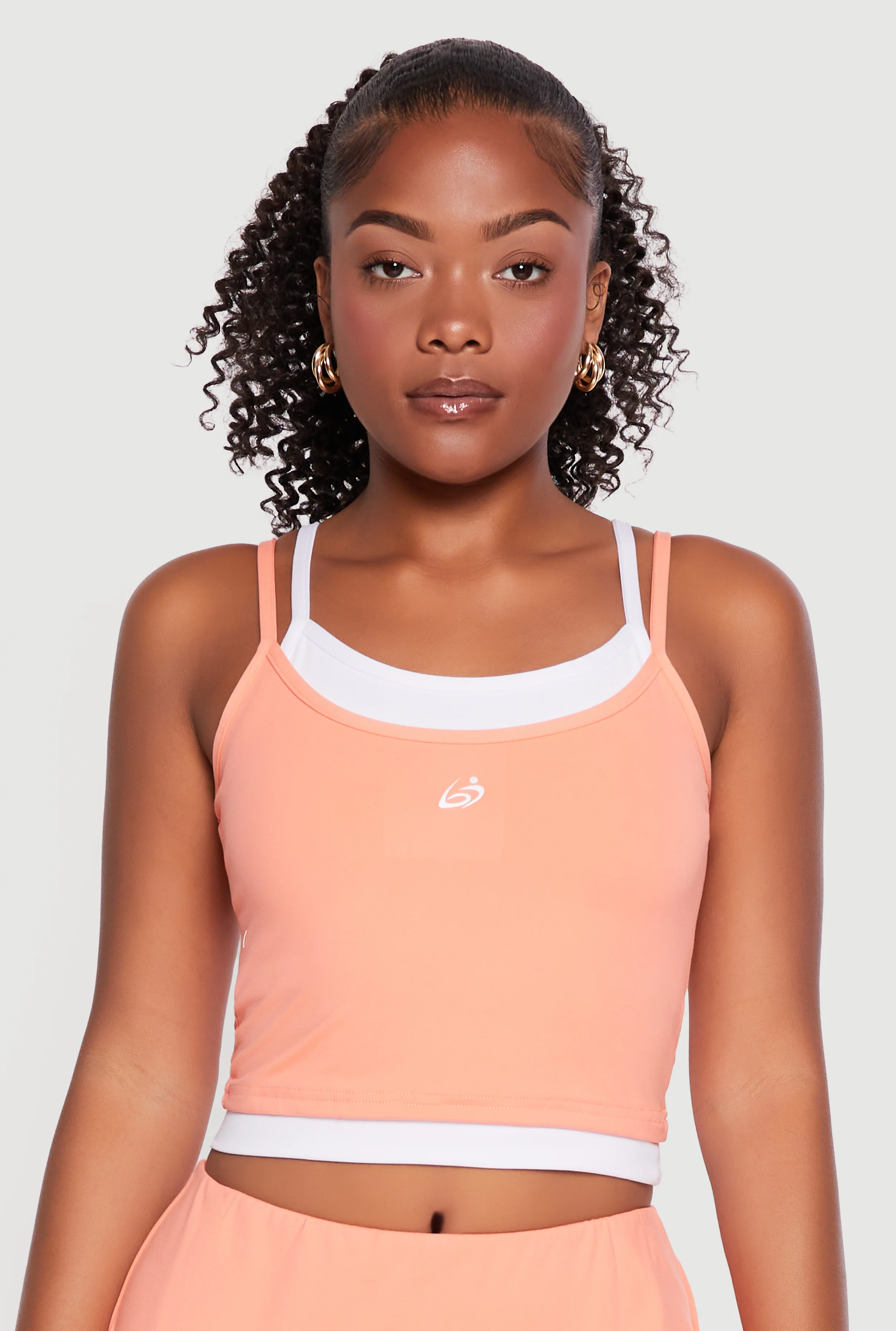 Color Blocked Layered Look Cropped Cami