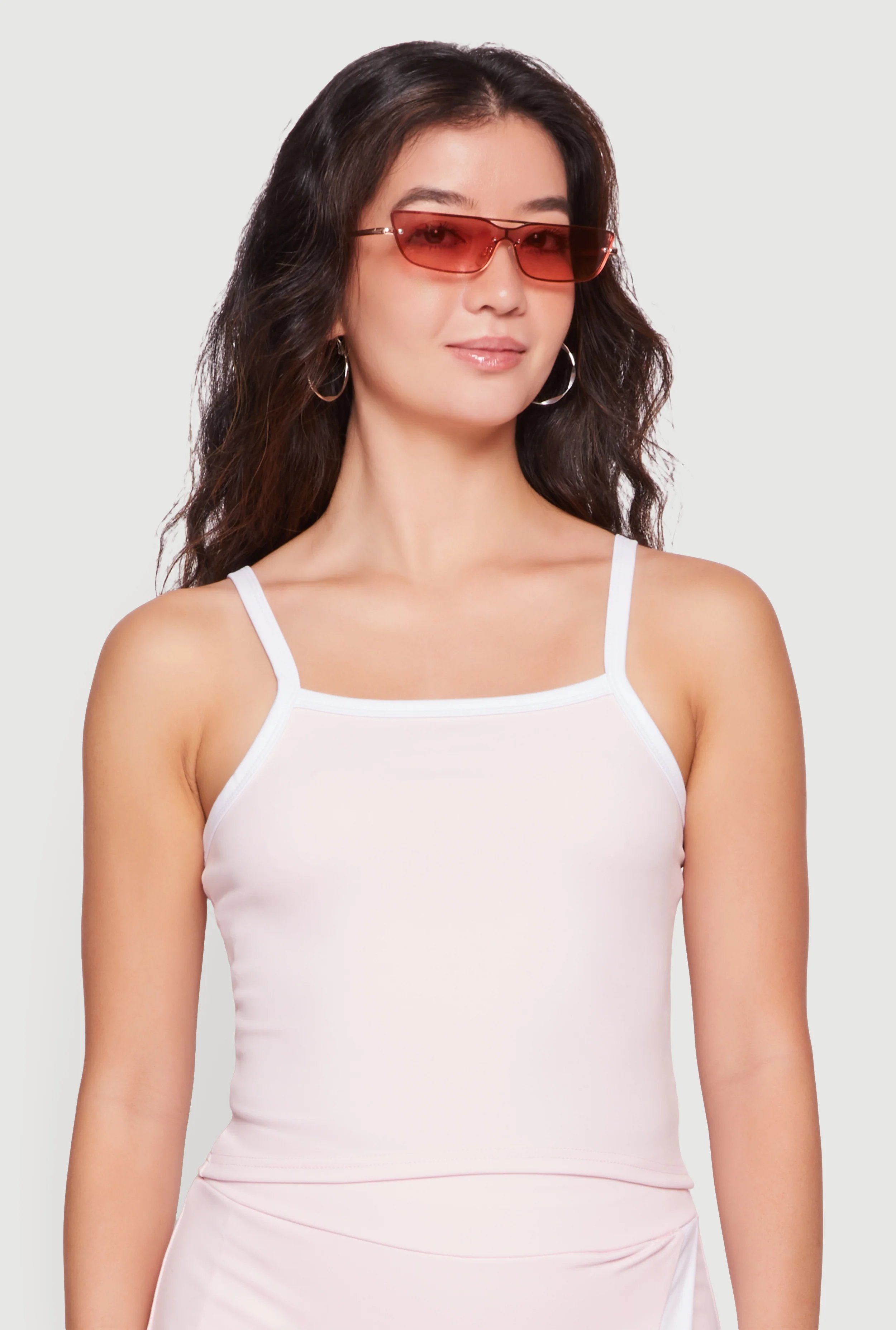 Contrast Trim Cropped Square Neck Cami