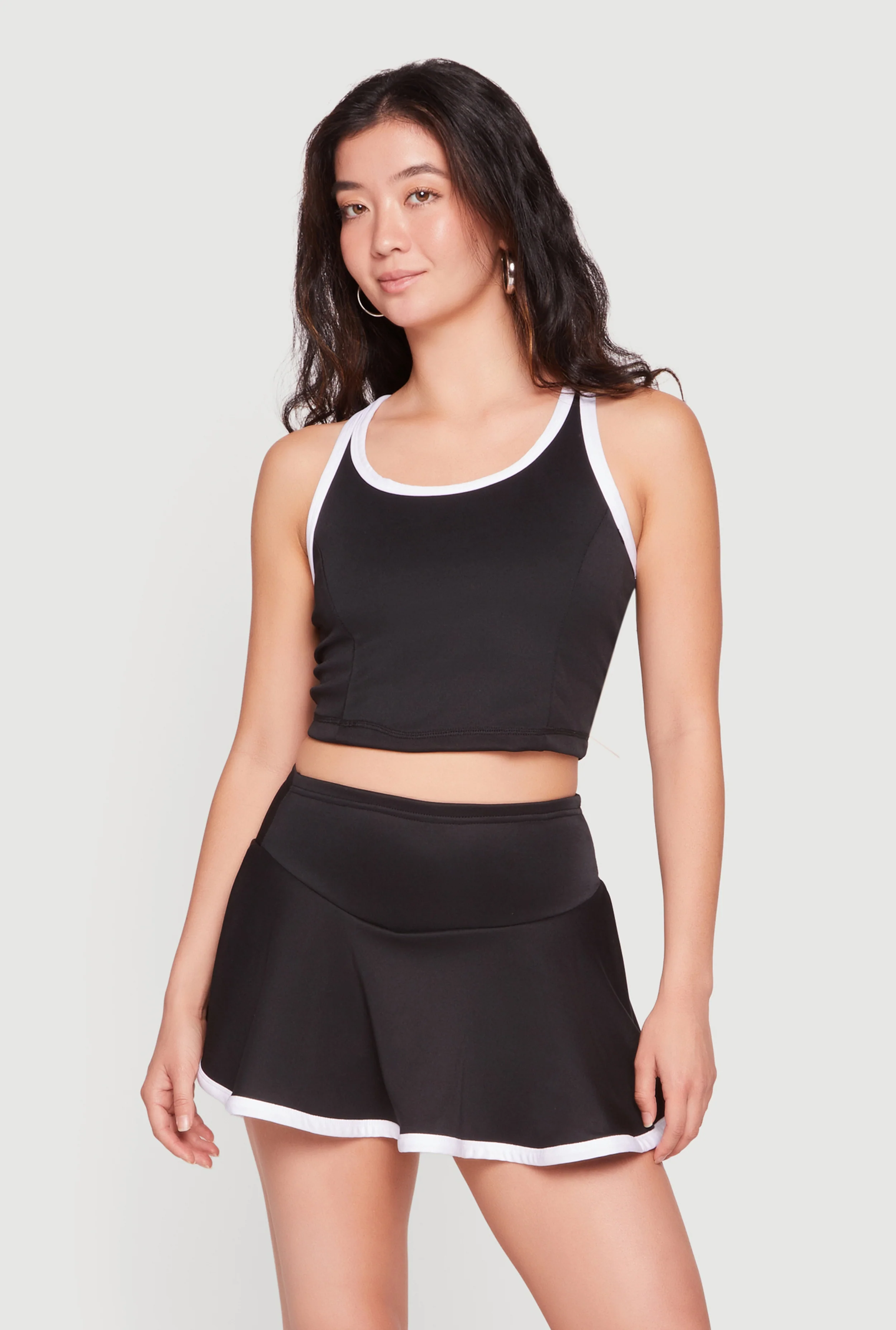 Scoop Neck Cropped Racerback Tank Top