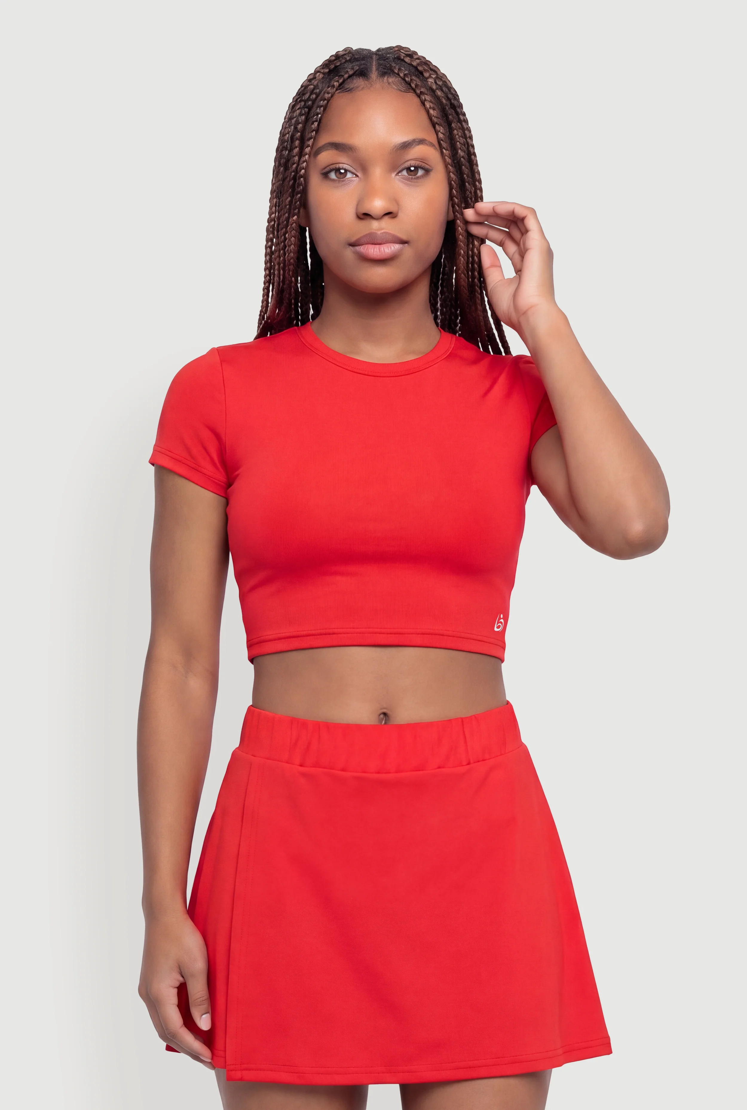 Short Sleeve Cutout Back Crop Top