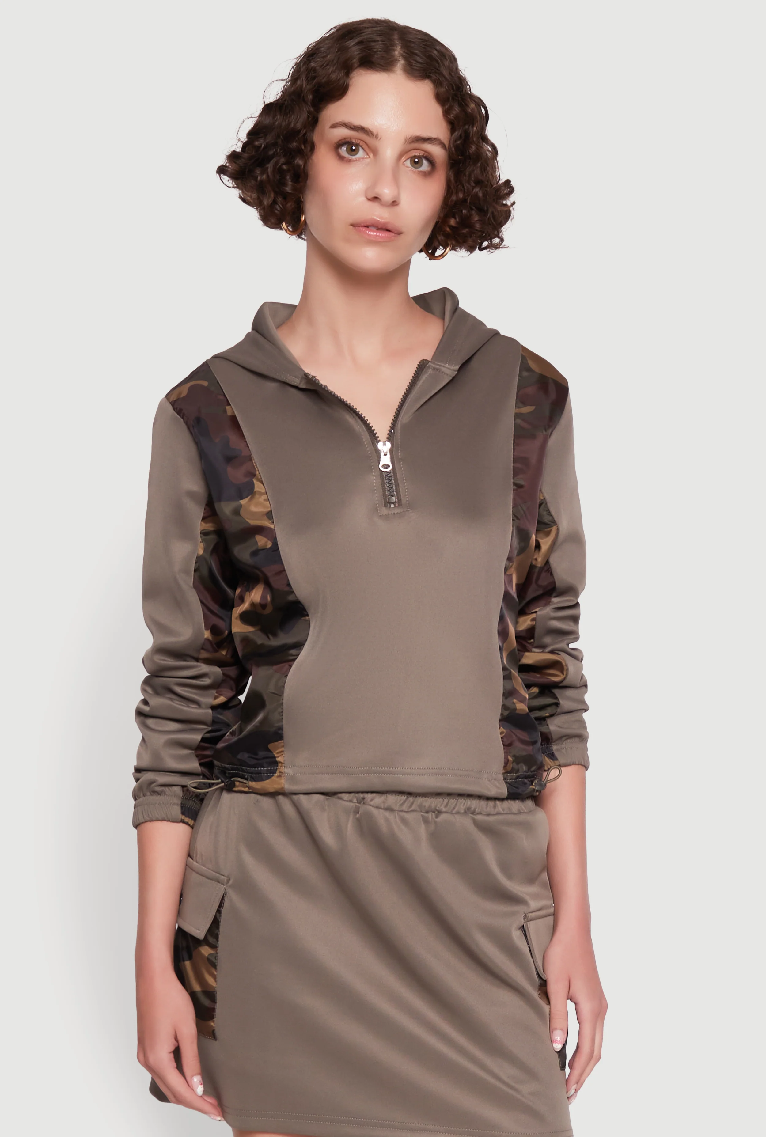 Color Block Quarter Zip Hoodie