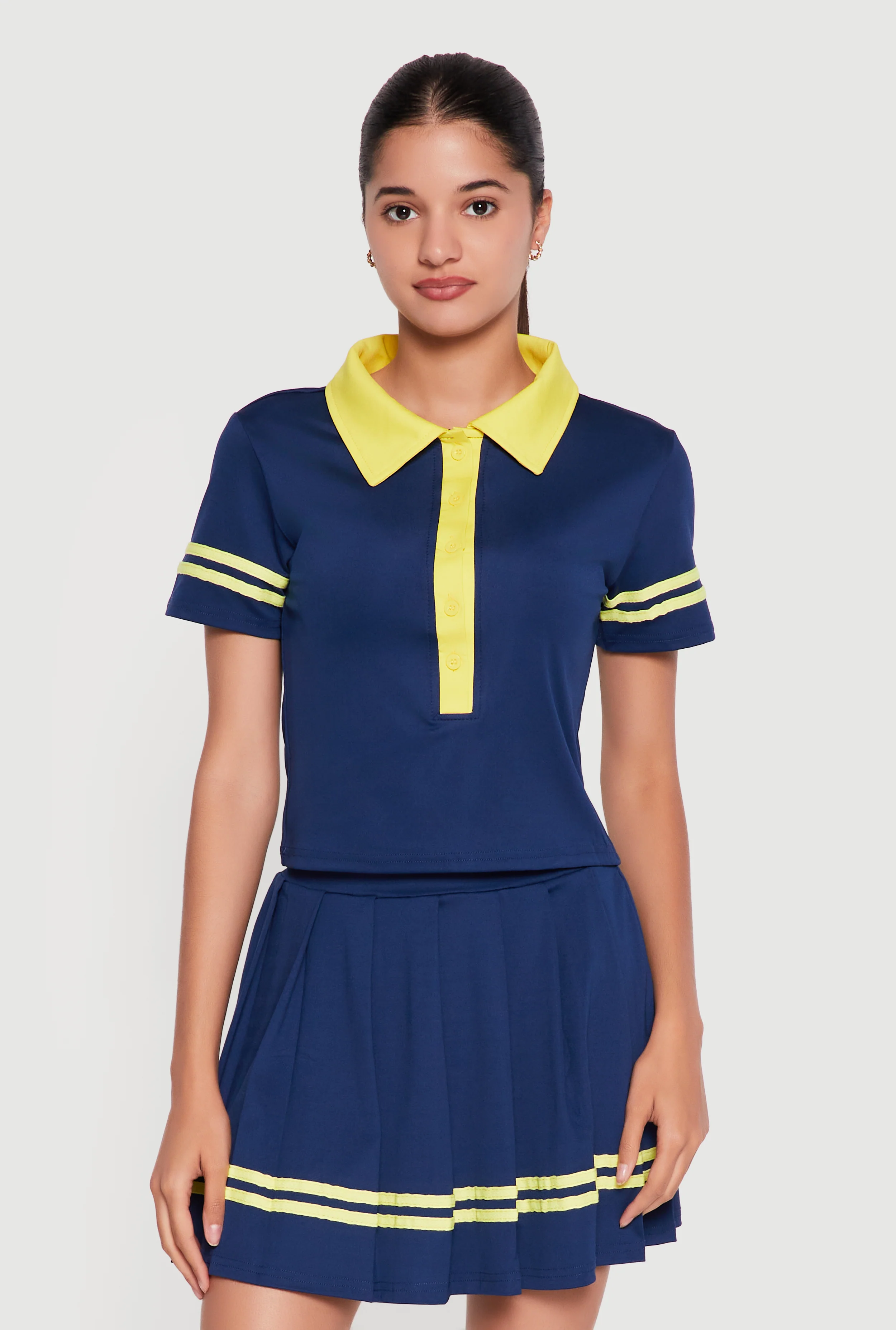 Contrast Trim Polo Top