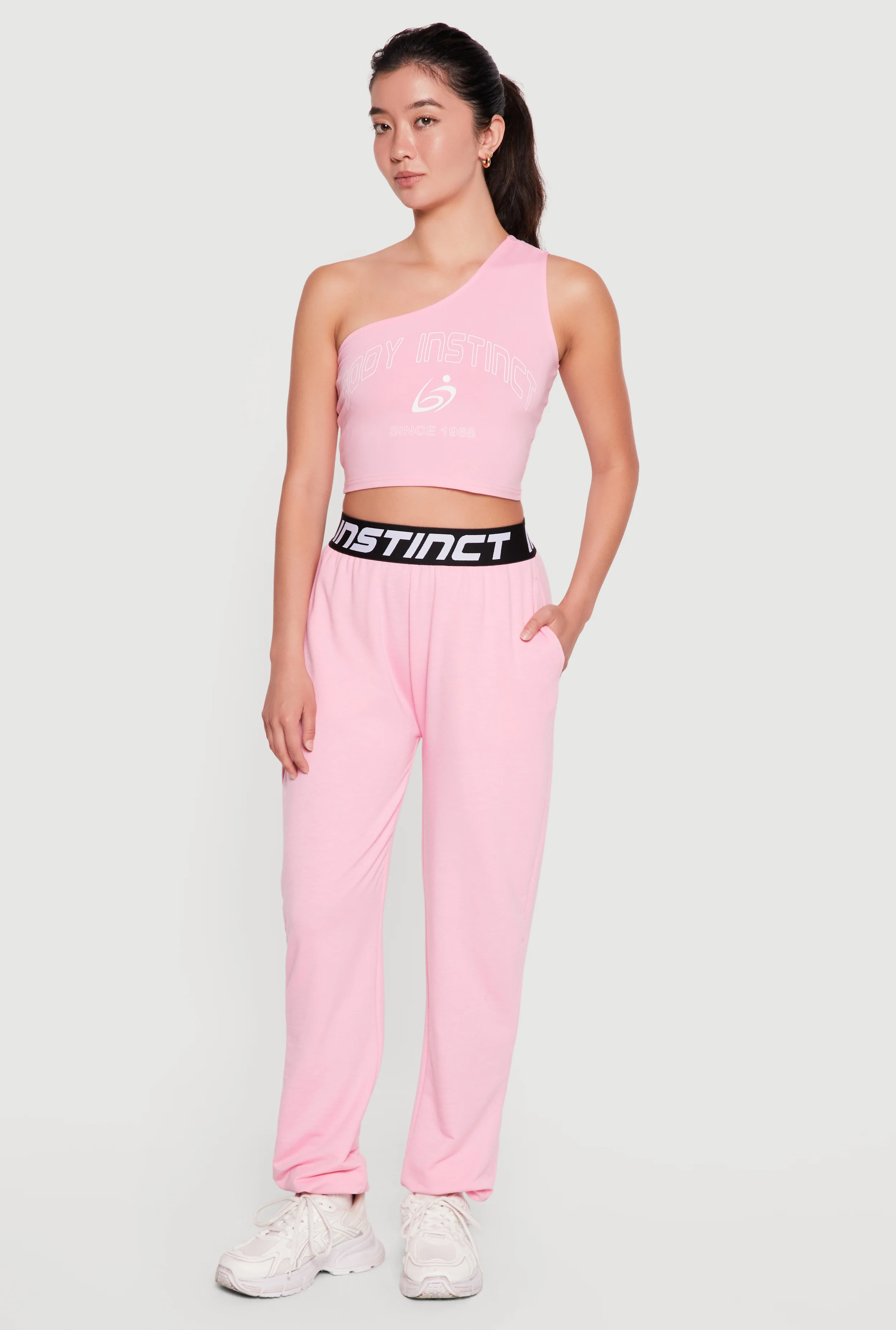 Contrast Trim Instinct Graphic Waistband Joggers