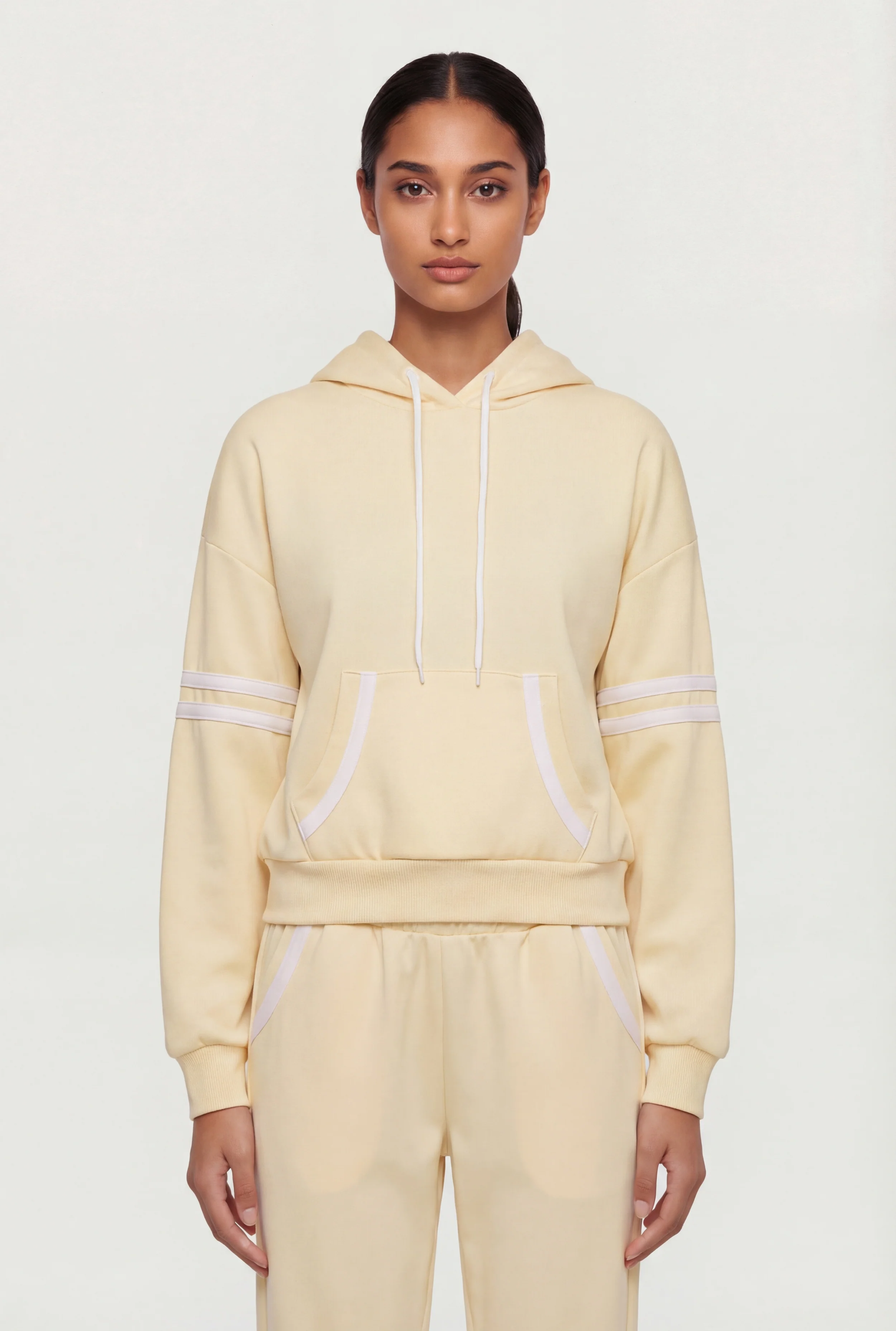 Varsity Stripe Detail Pullover Hoodie