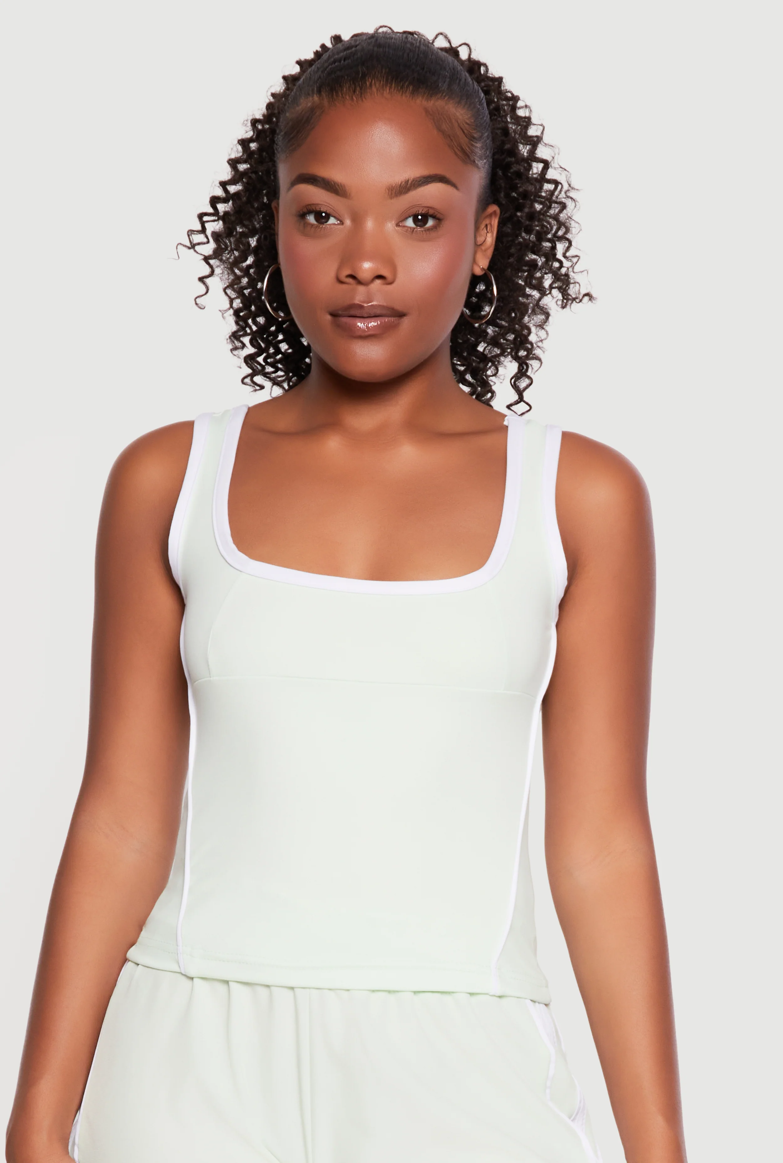 Contrast Piping Tank Top