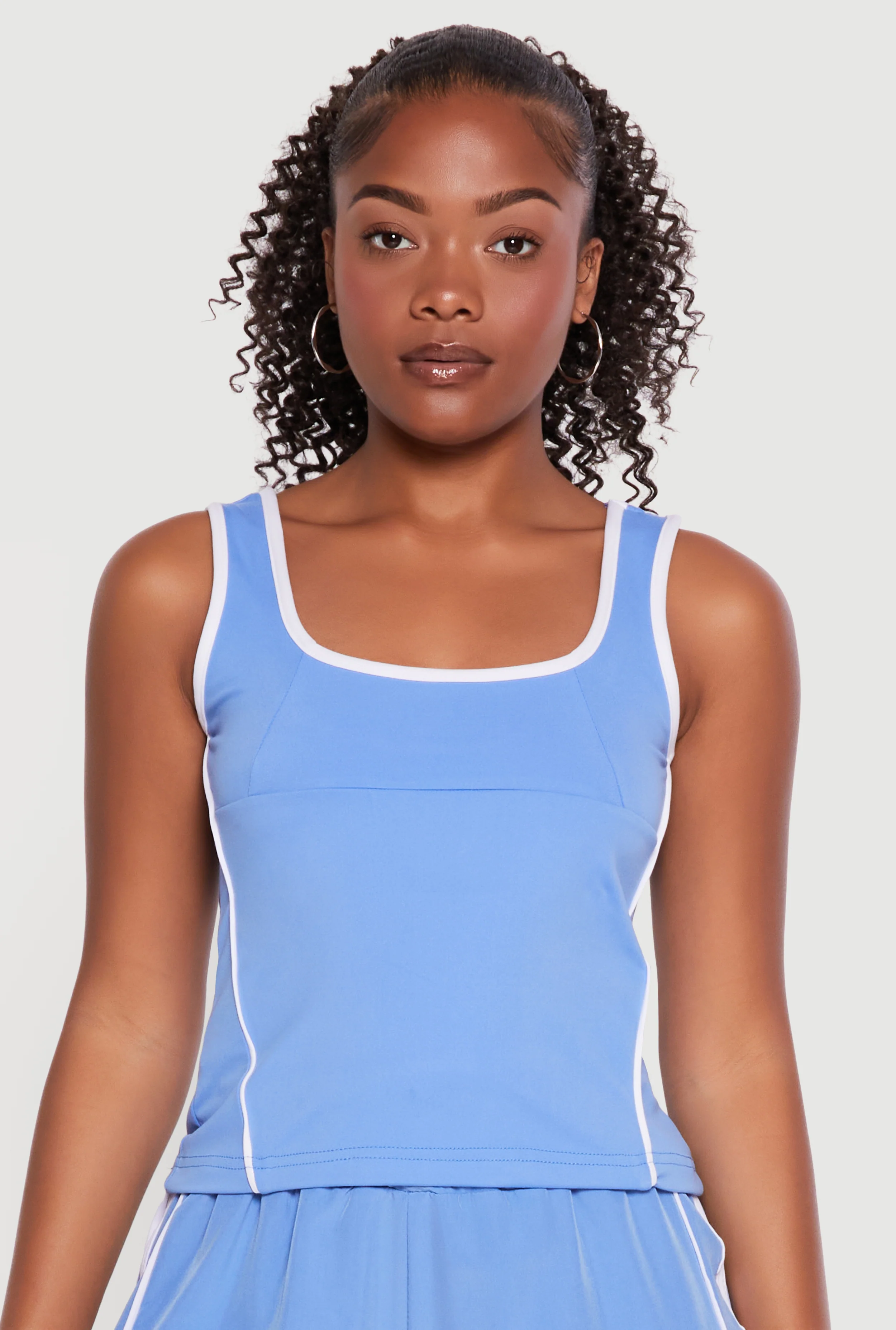 Contrast Piping Tank Top