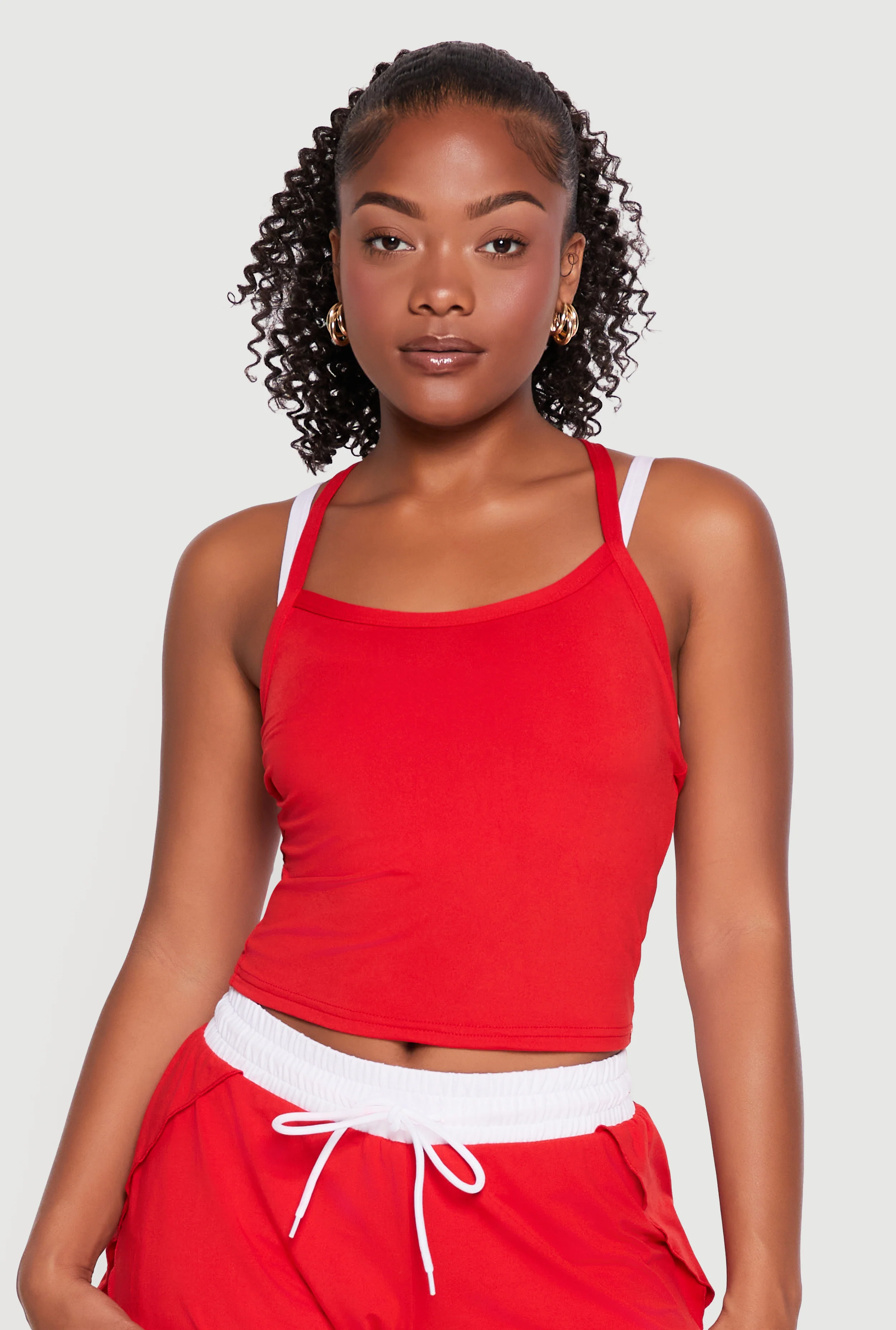 Layered Look Color Blocked Cross Back Cami