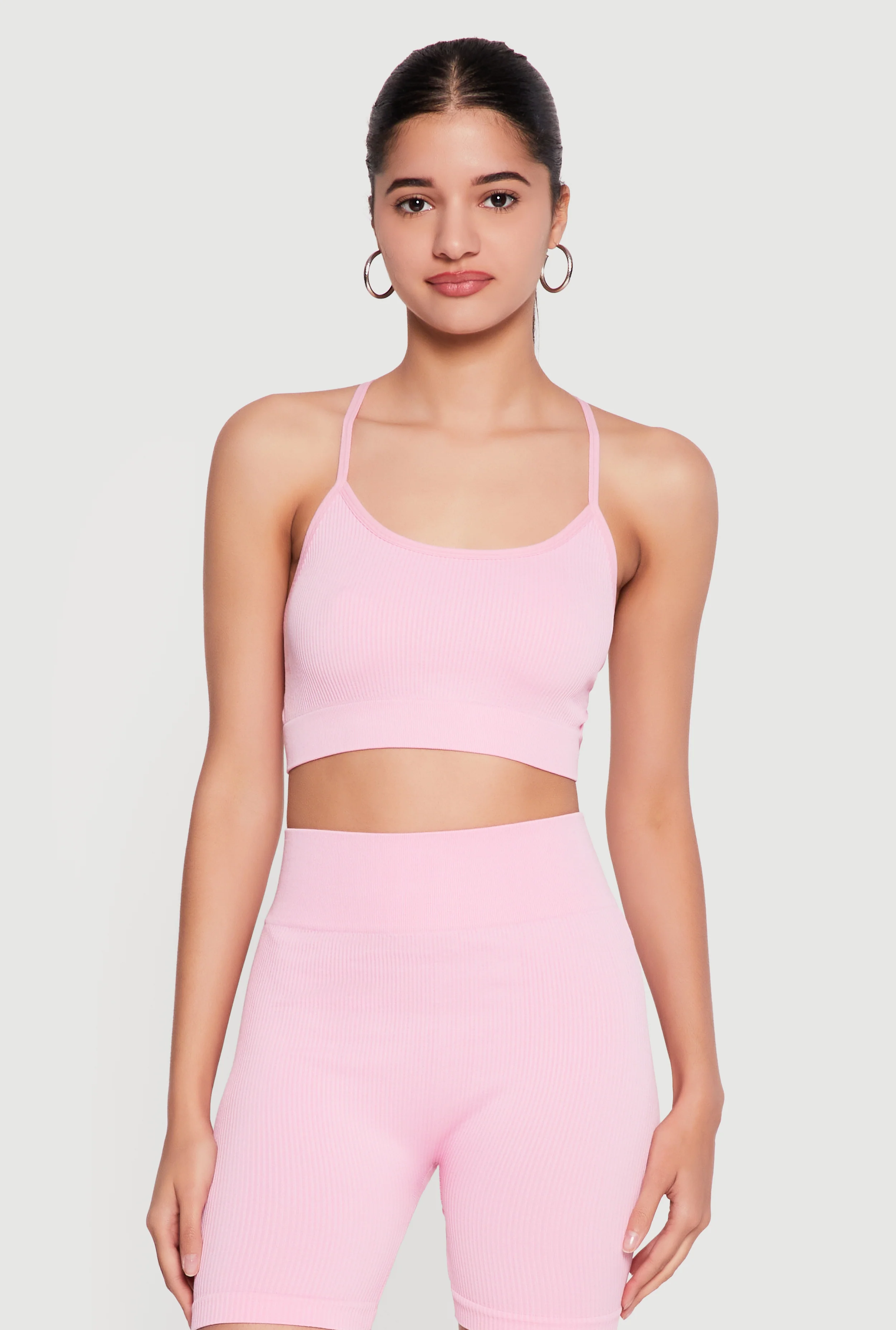 Seamless Criss Cross Back Detail Sports Bra