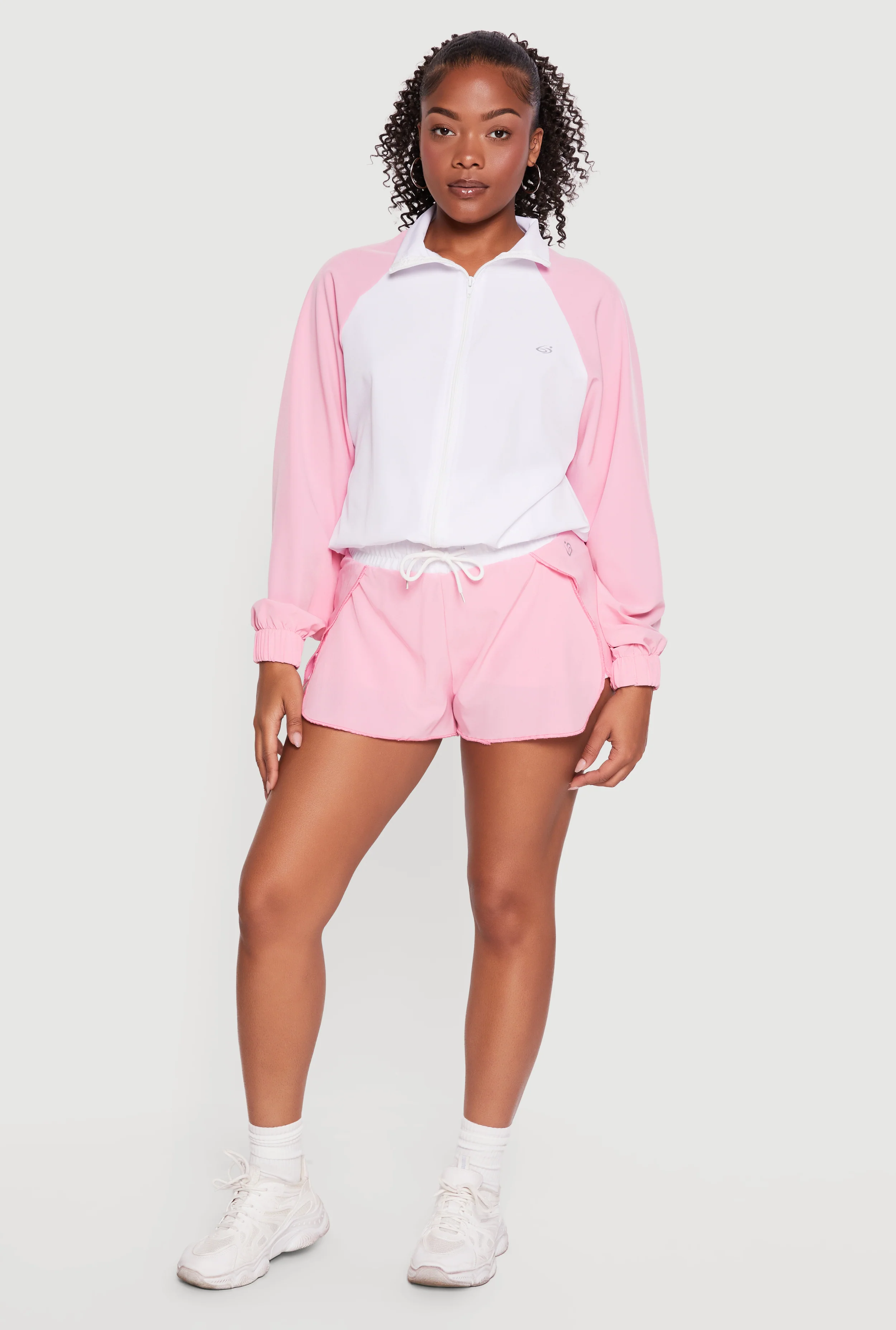Contrast Drawstring Waist Running Shorts
