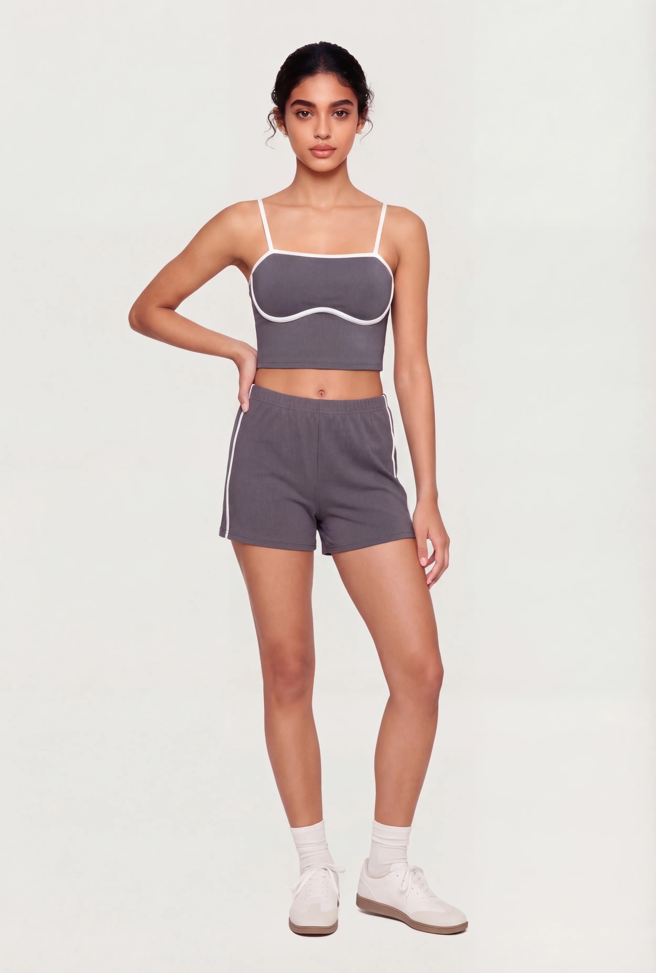 Contrast Trim Piping Shorts