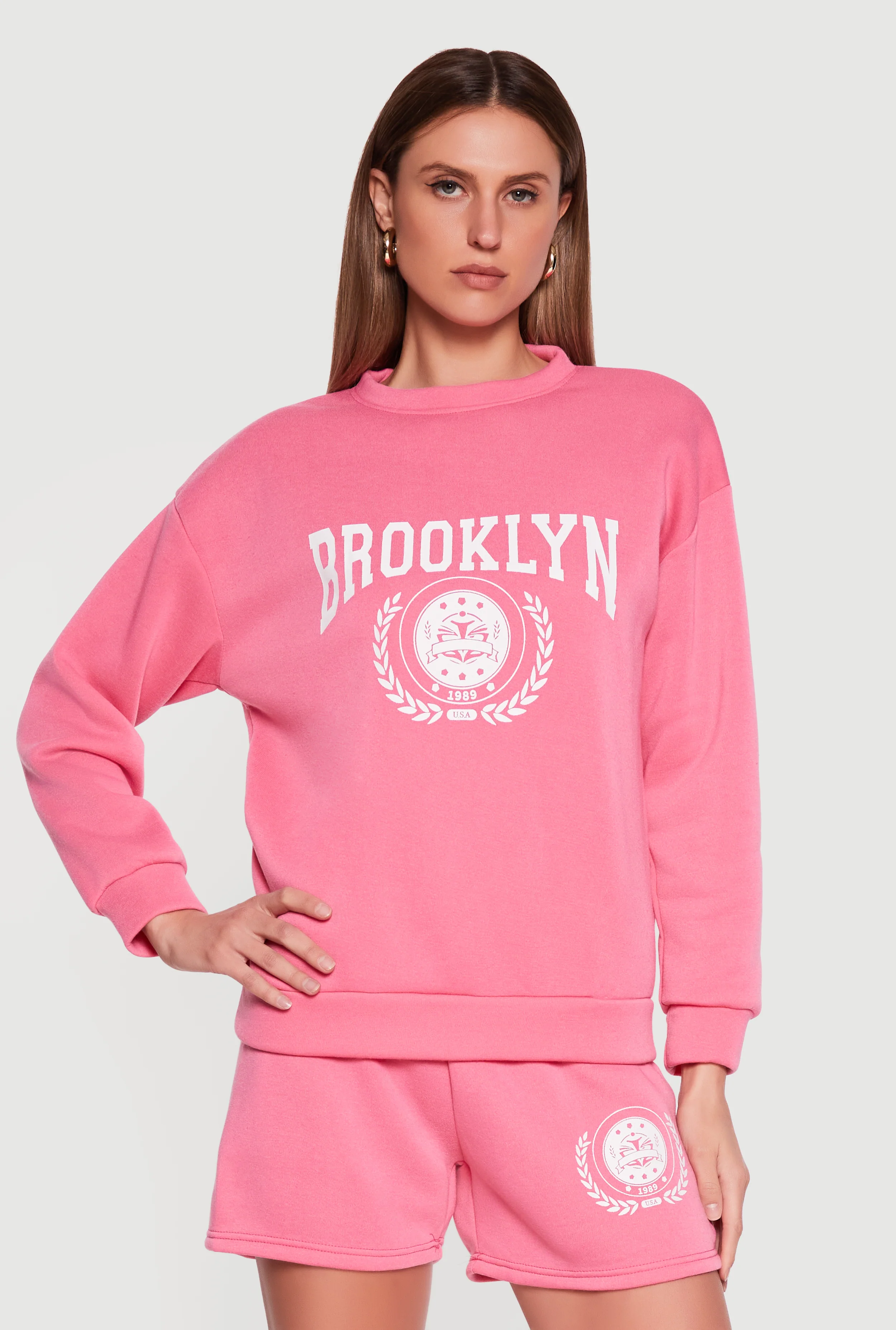 Brooklyn 1989 USA Graphic Crew Neck Sweatshirt