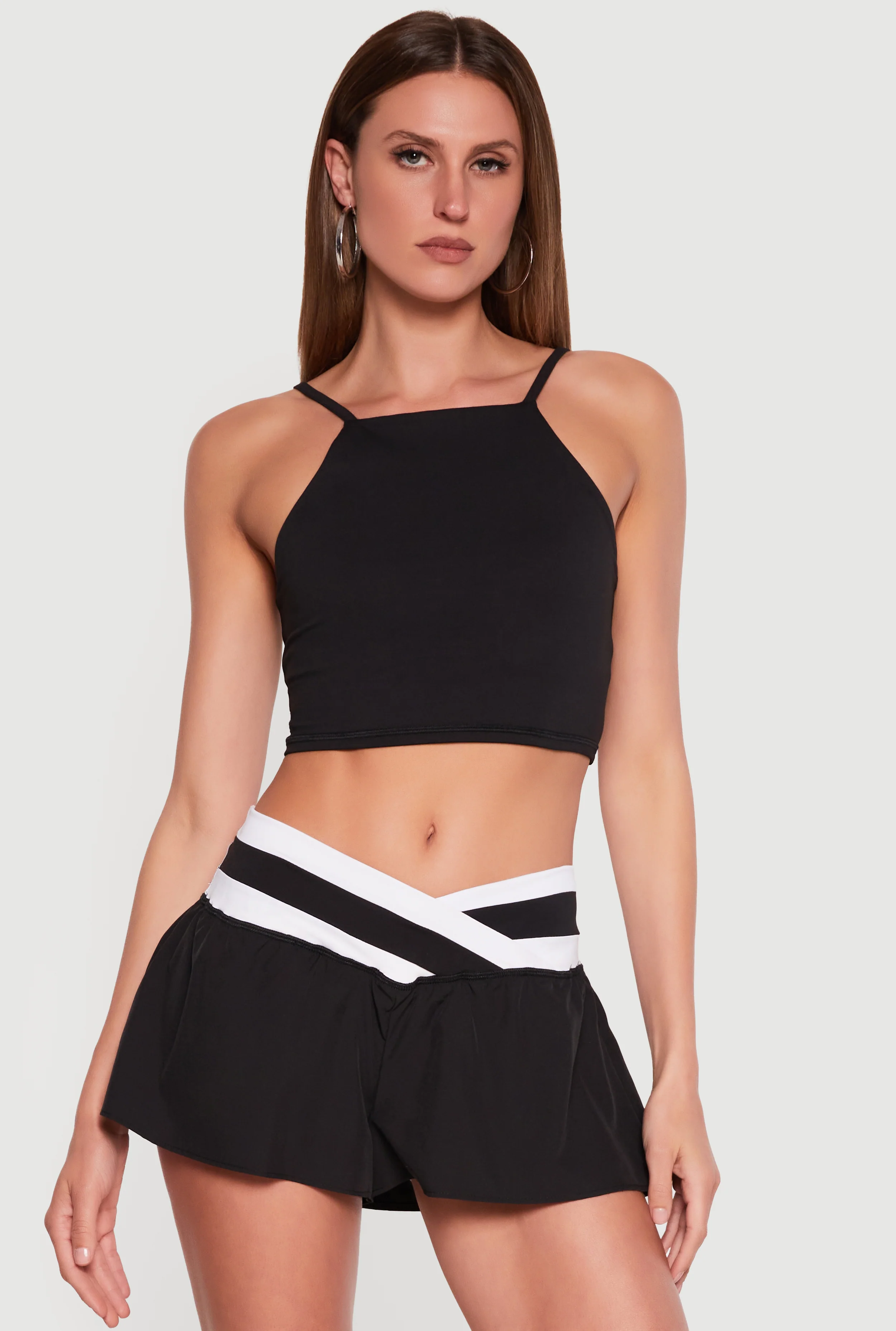 Square Neck Active Crop Tank Top