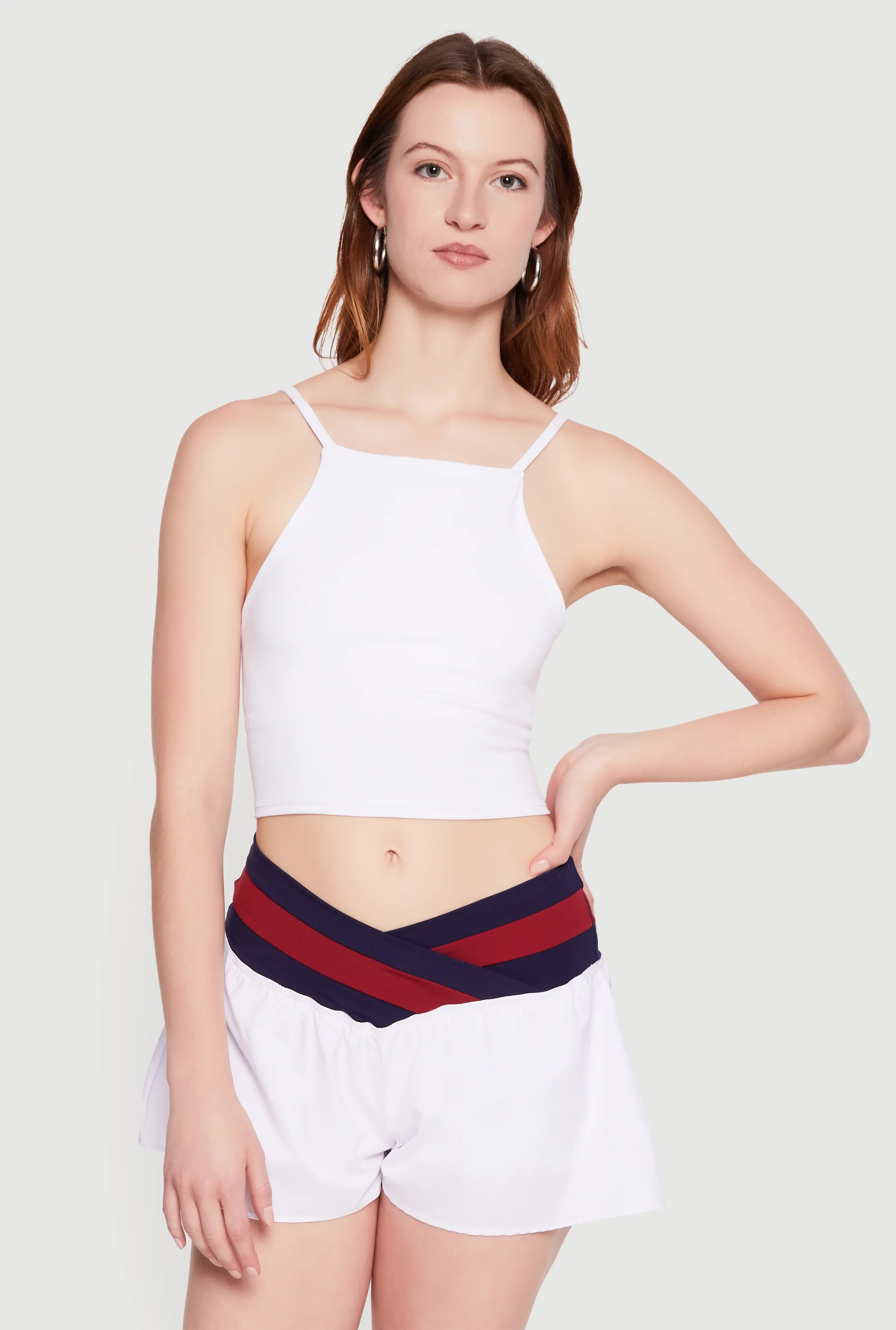 Square Neck Active Crop Tank Top