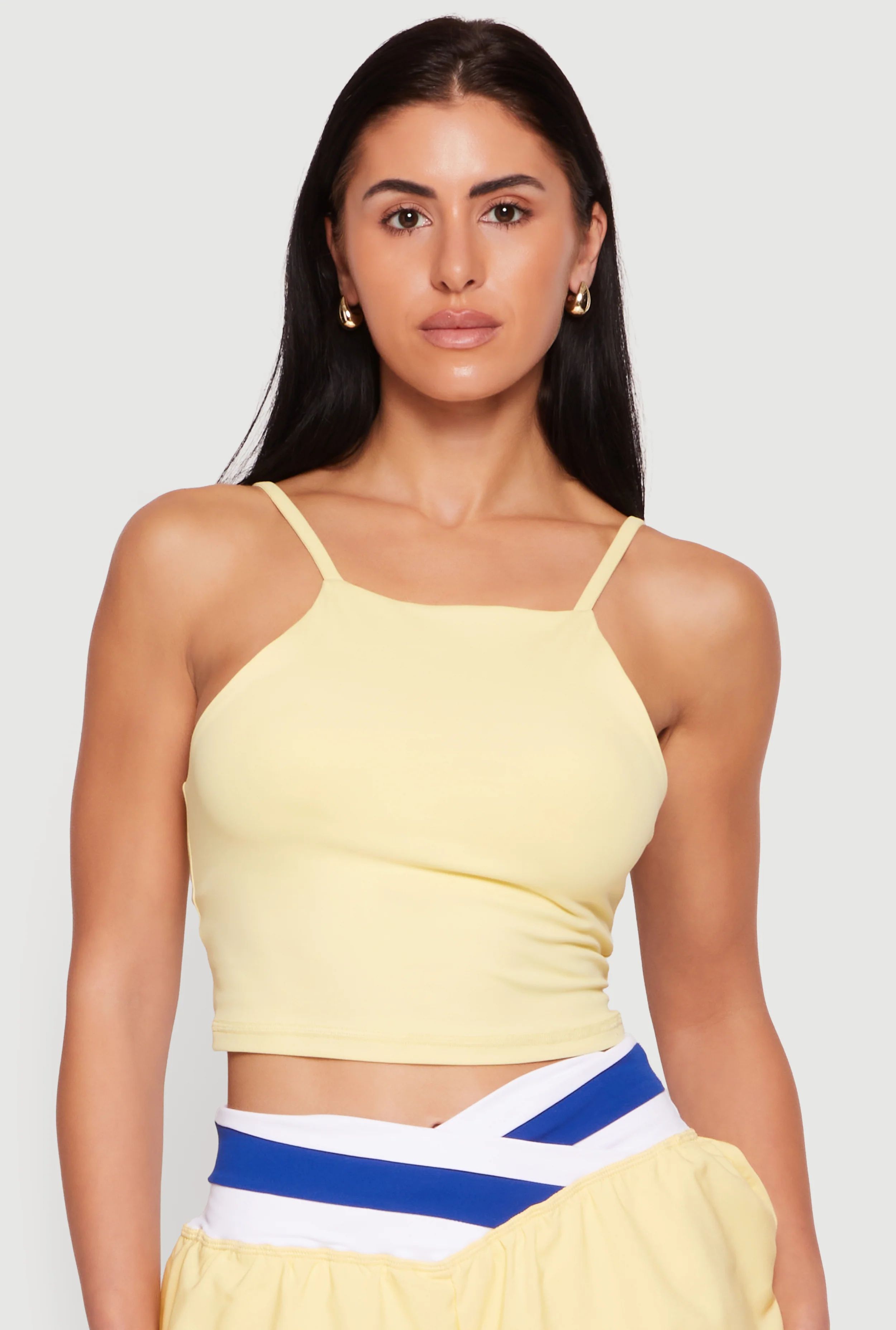 Square Neck Active Crop Tank Top