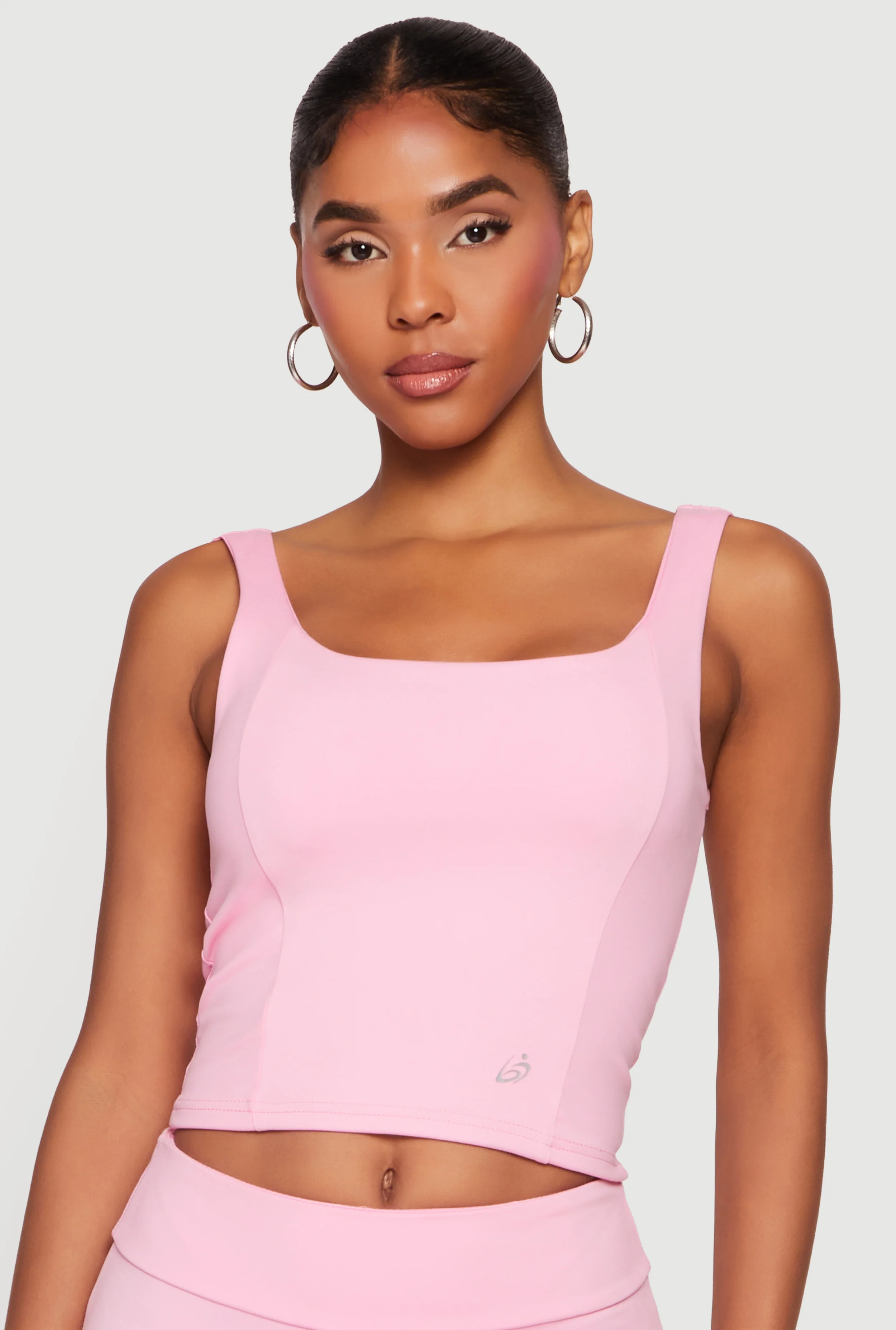 Sleeveless Square Neck Cropped Tank Top