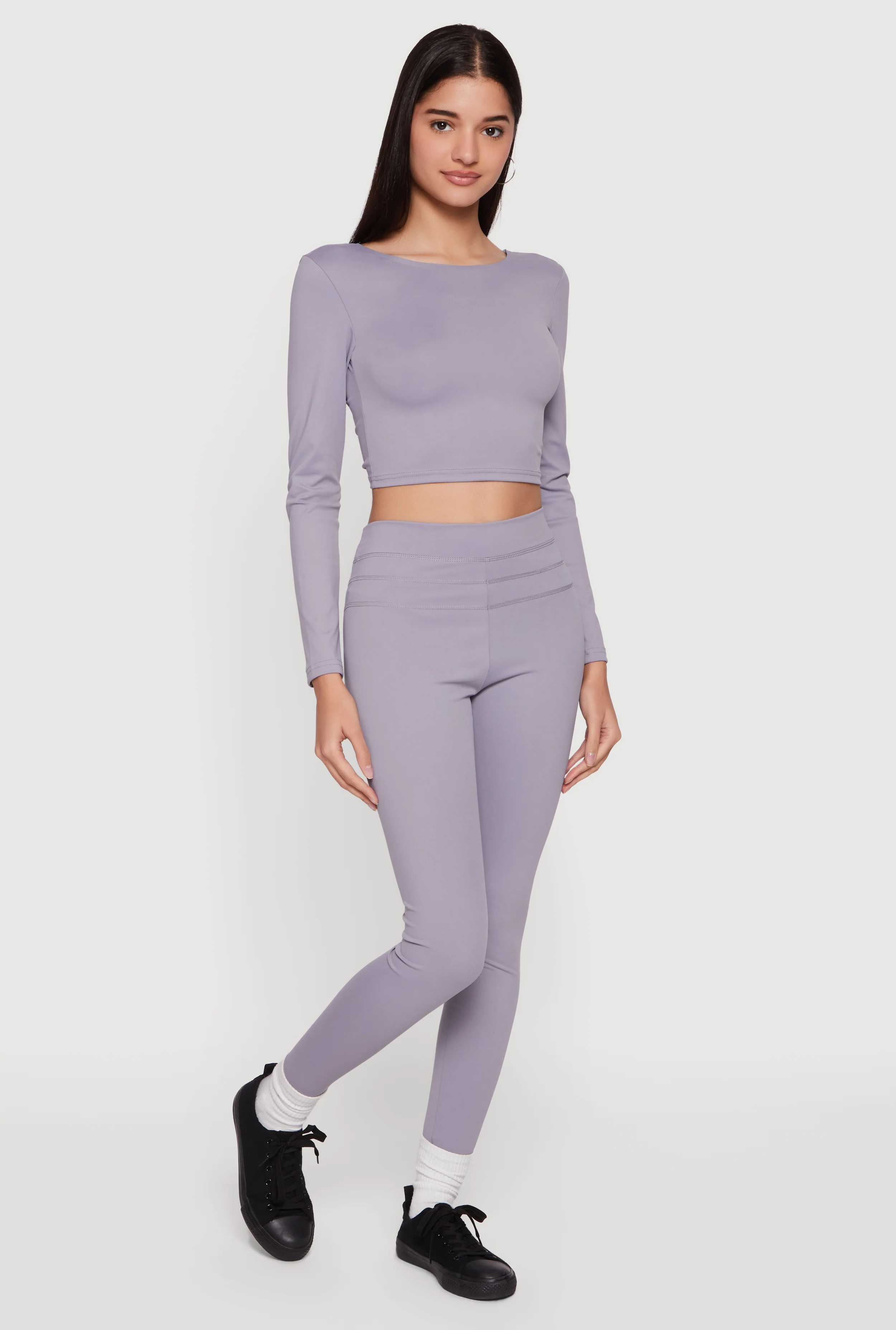 High Waisted Decorative Stitch Leggings