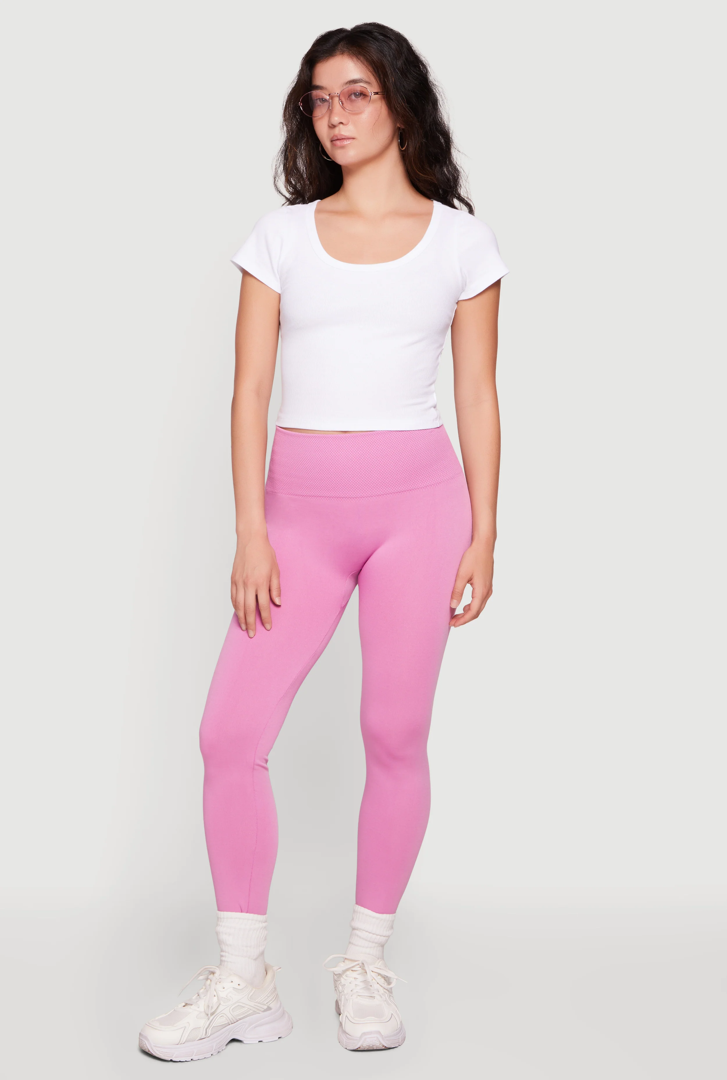 Seamless Waffle Knit High Waisted Leggings