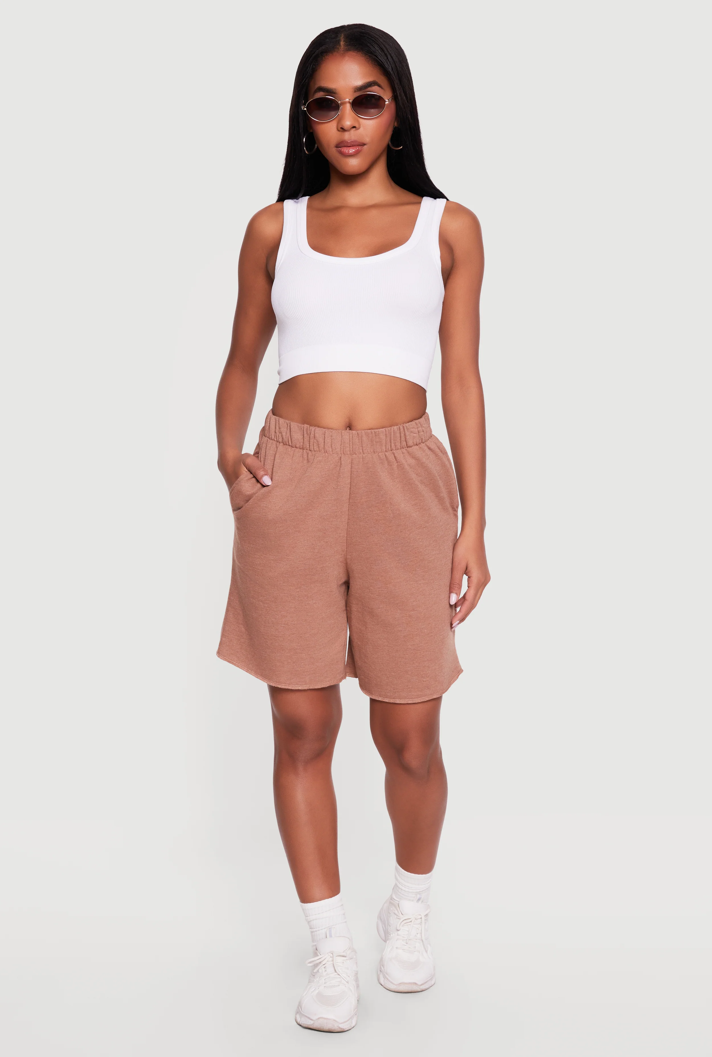 Elastic Waist Pull On Sweatshorts