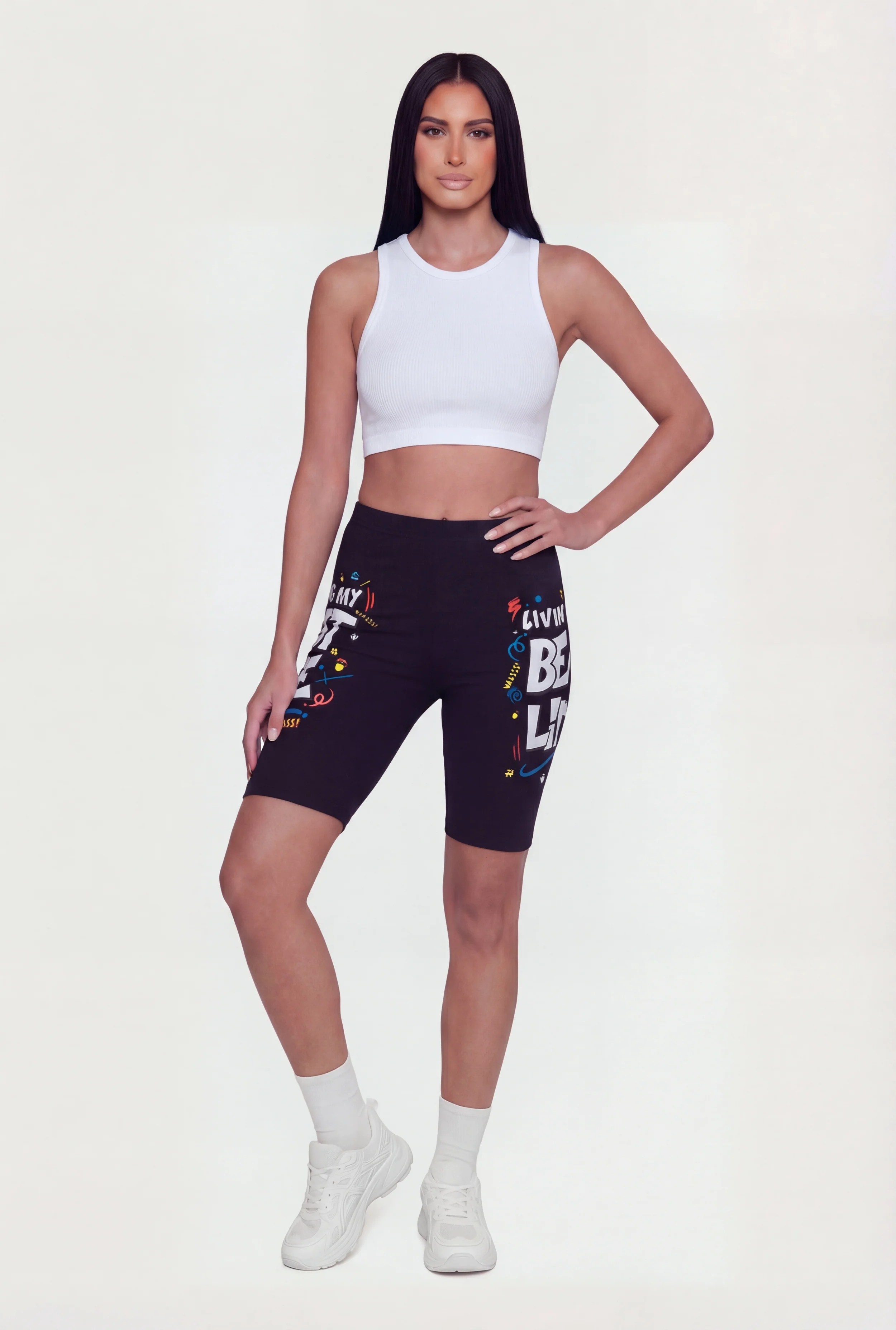 Living My Best Life Graphic Biker Shorts