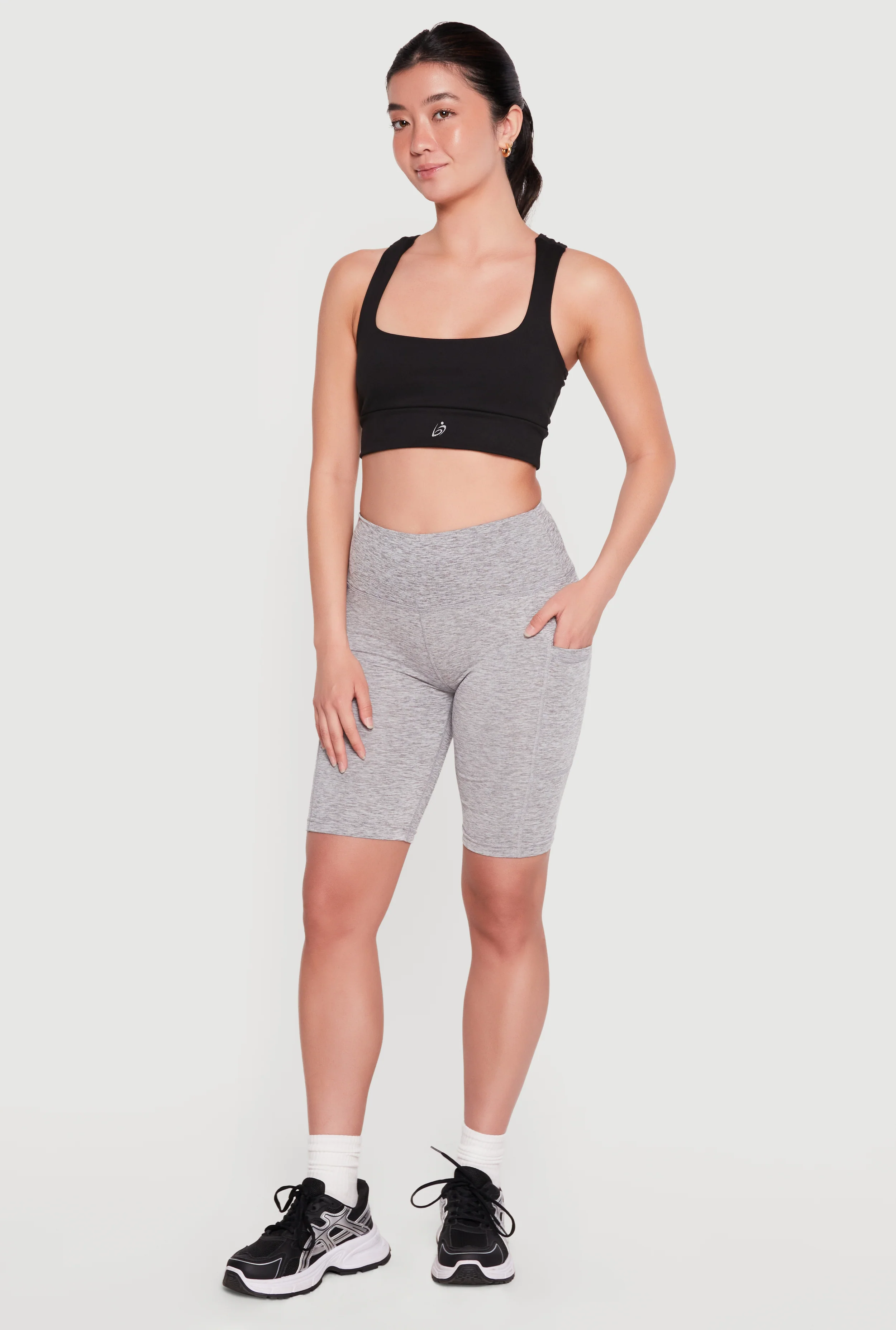 High Waist Side Pocket Bike Shorts