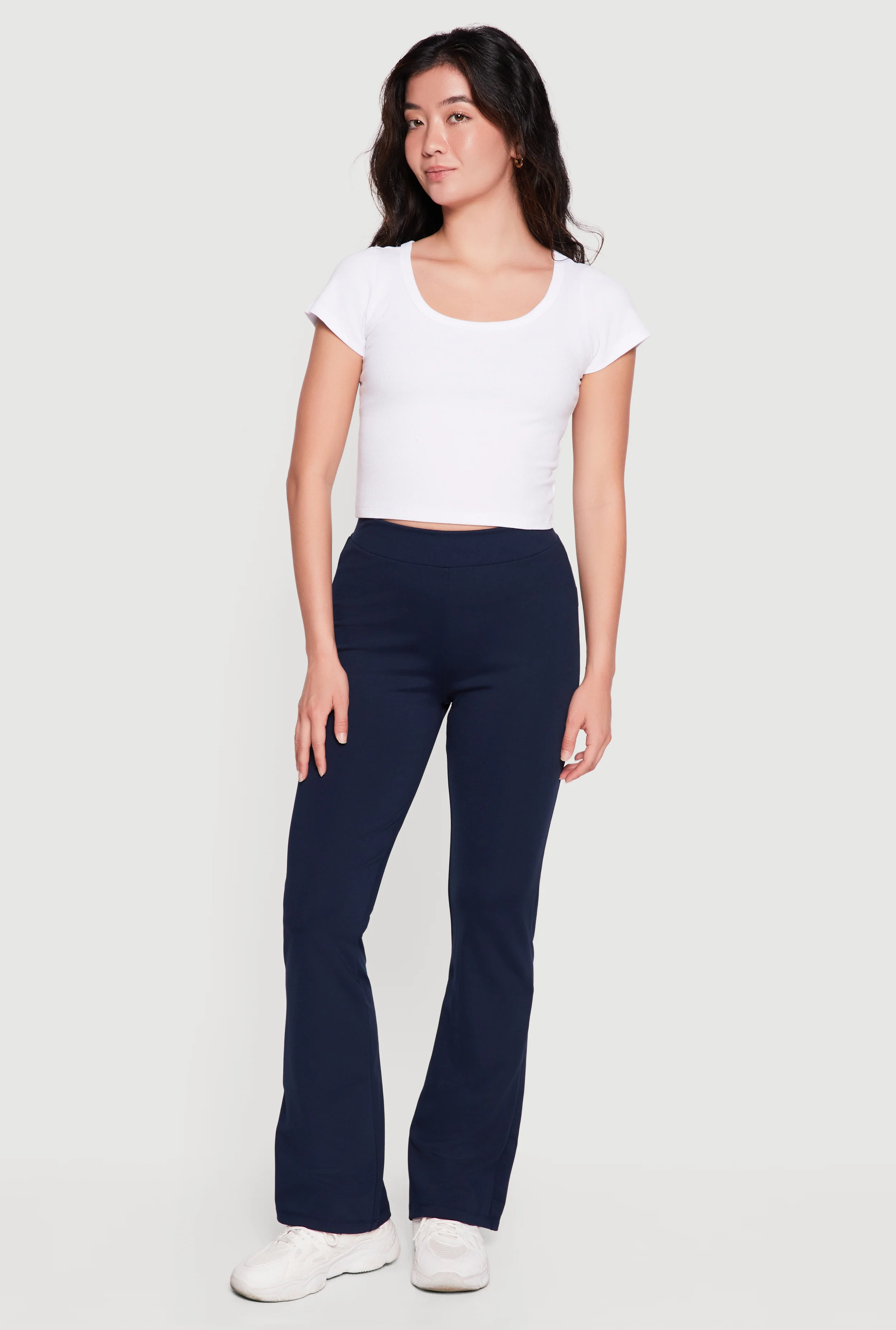 High Waisted Boot Cut Pull On Pants