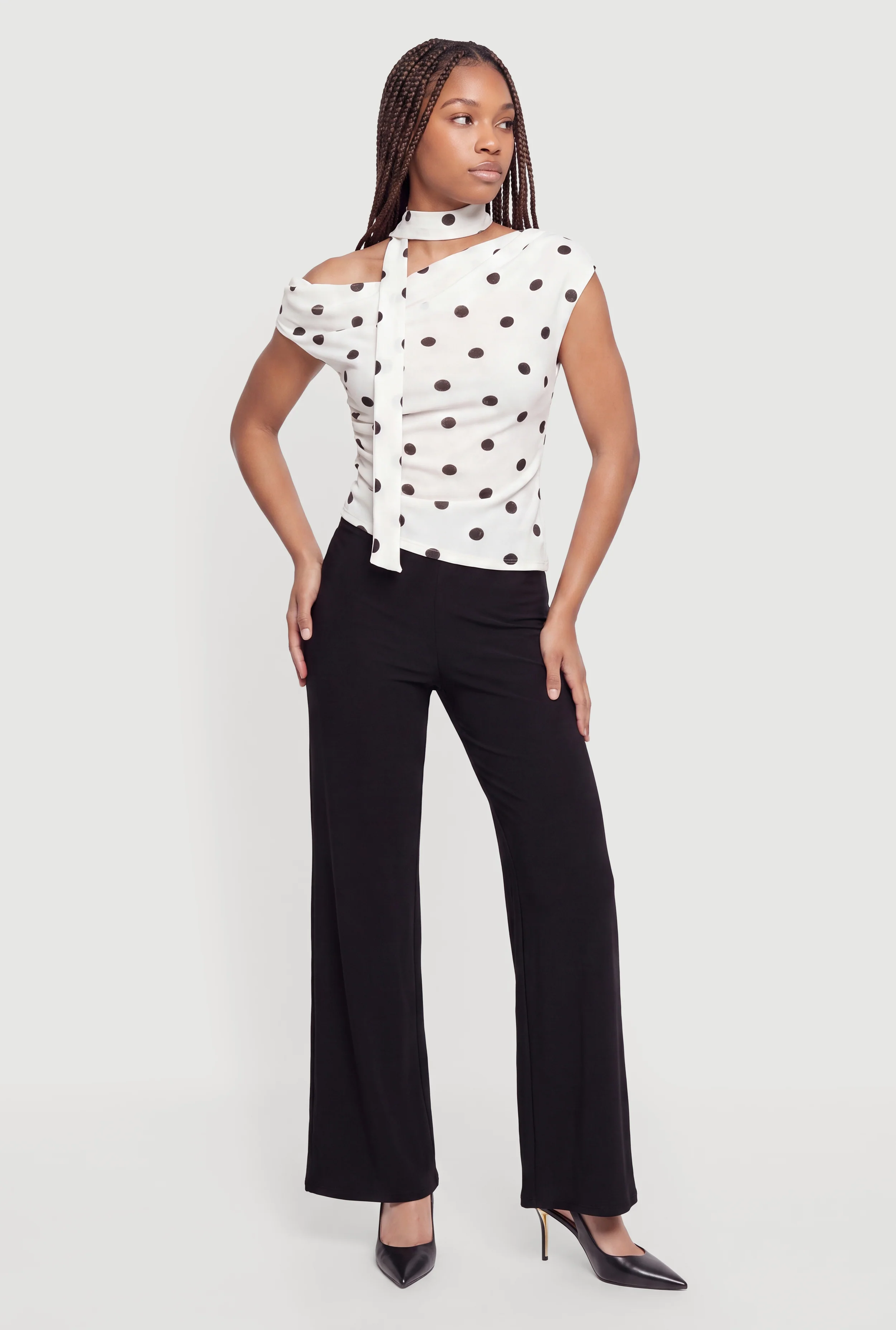 Pull On High Waisted Wide Leg Pants