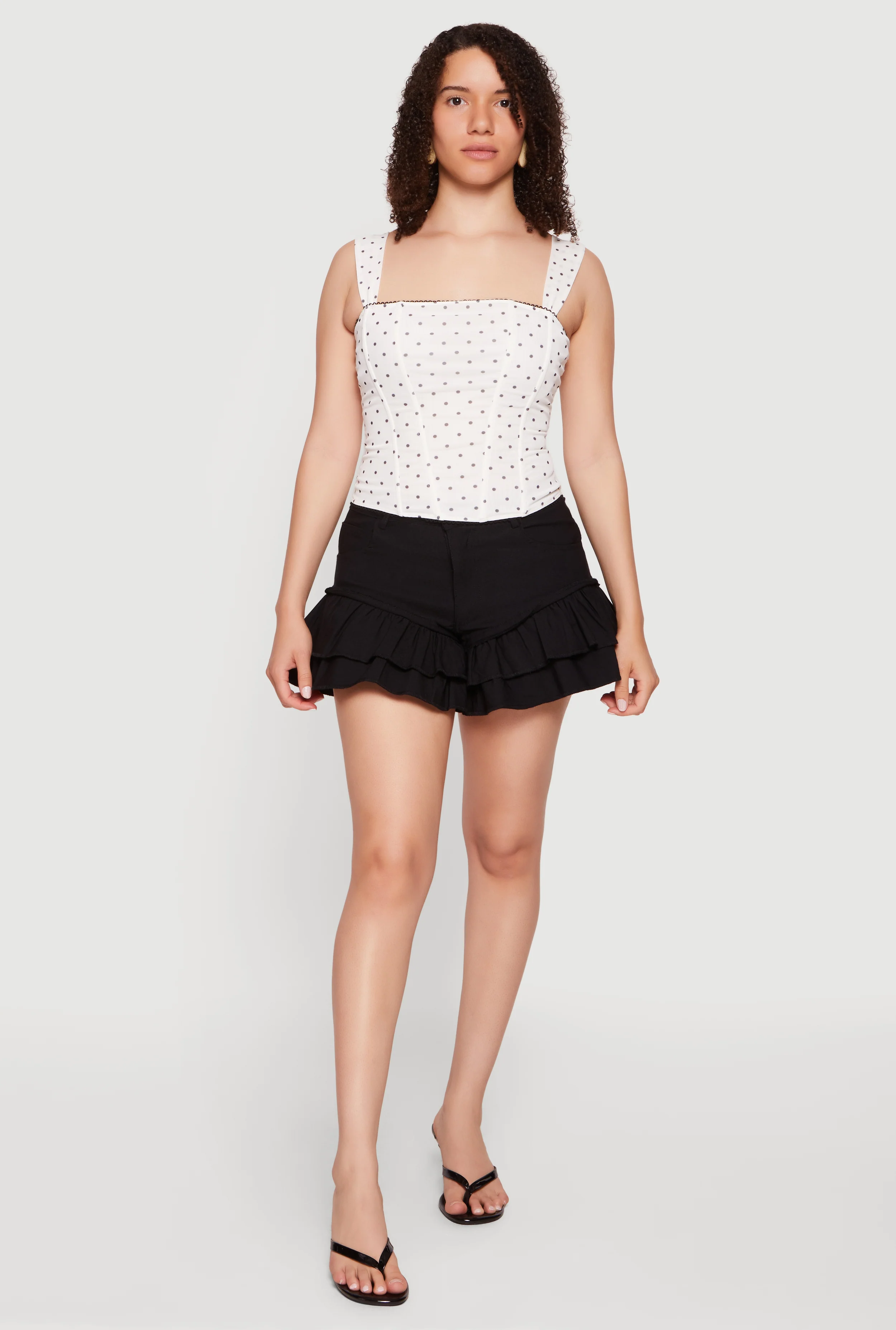 High Waisted Ruffle Tiered Shorts