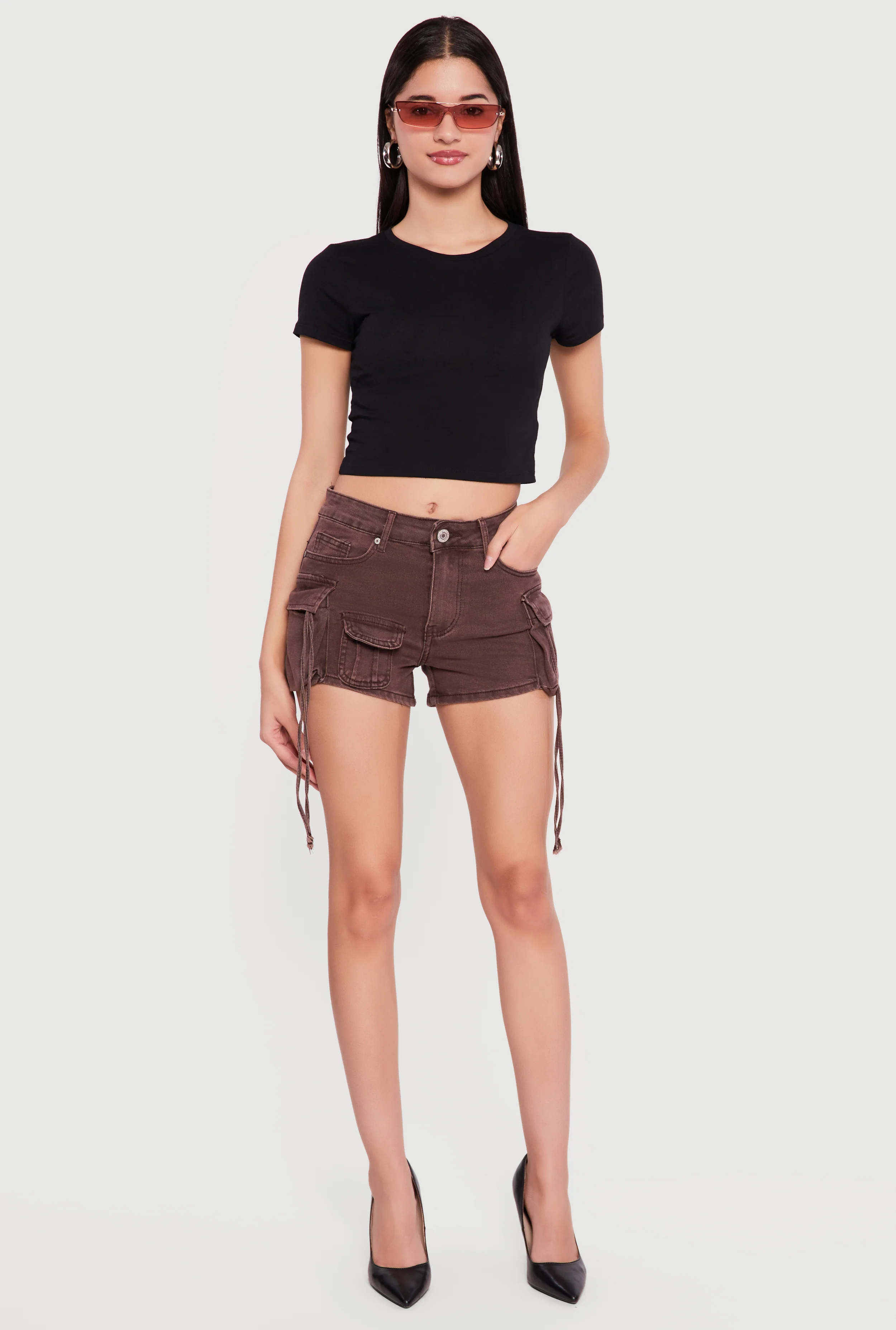 VIP Acid Wash Denim Cargo Shorts