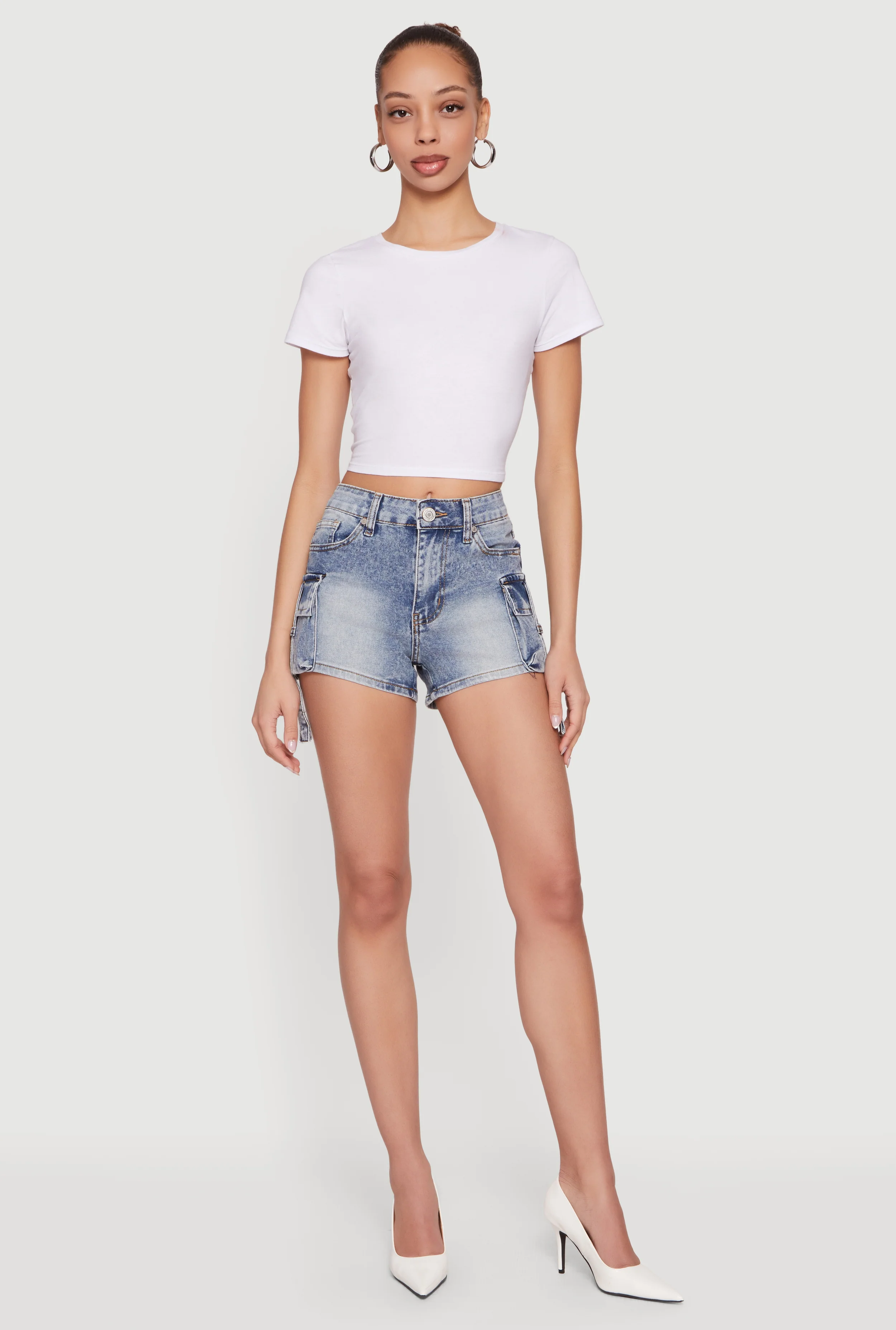 VIP Mineral Wash Denim Cargo Shorts