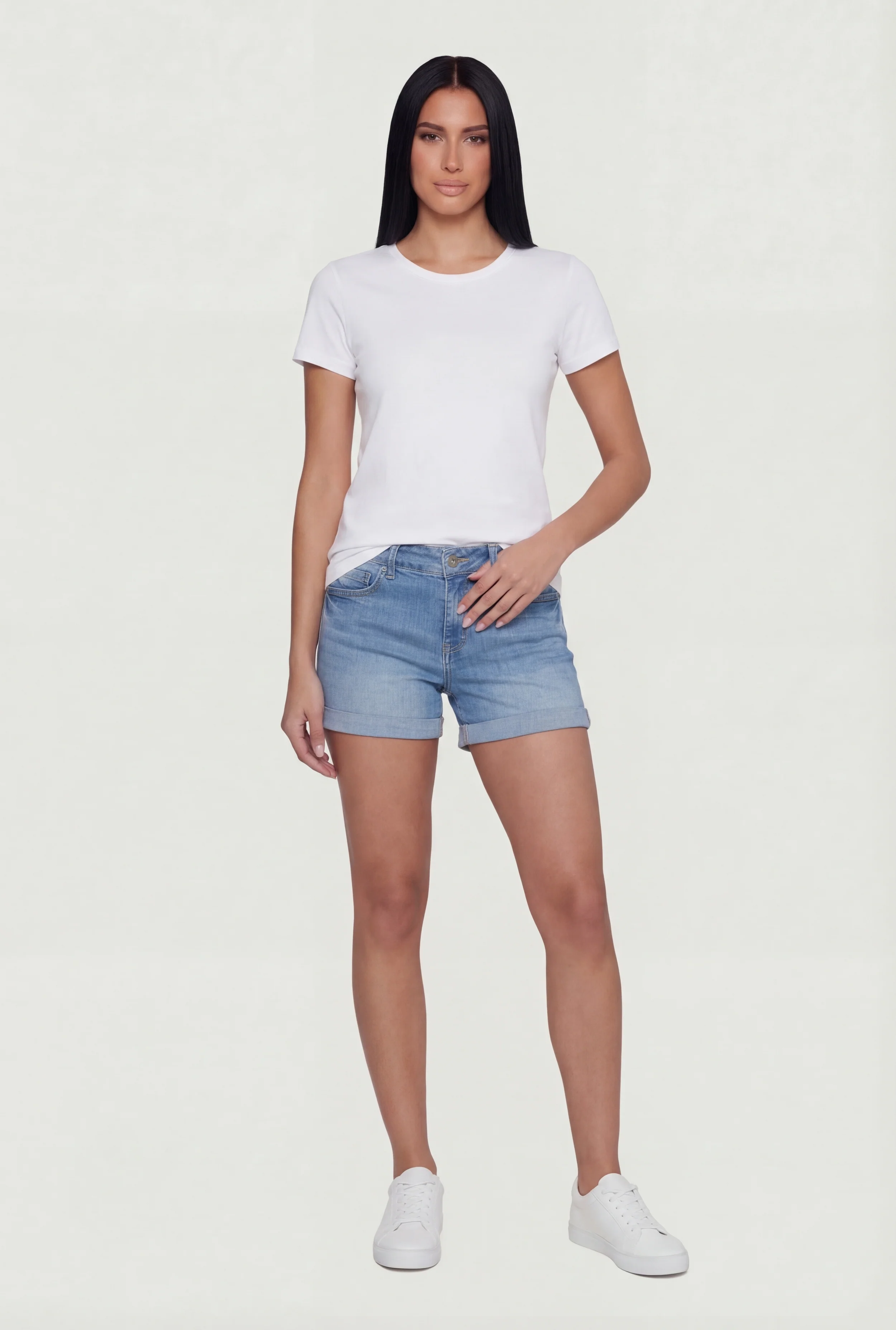 WAX Fixed Cuff Denim Shorts