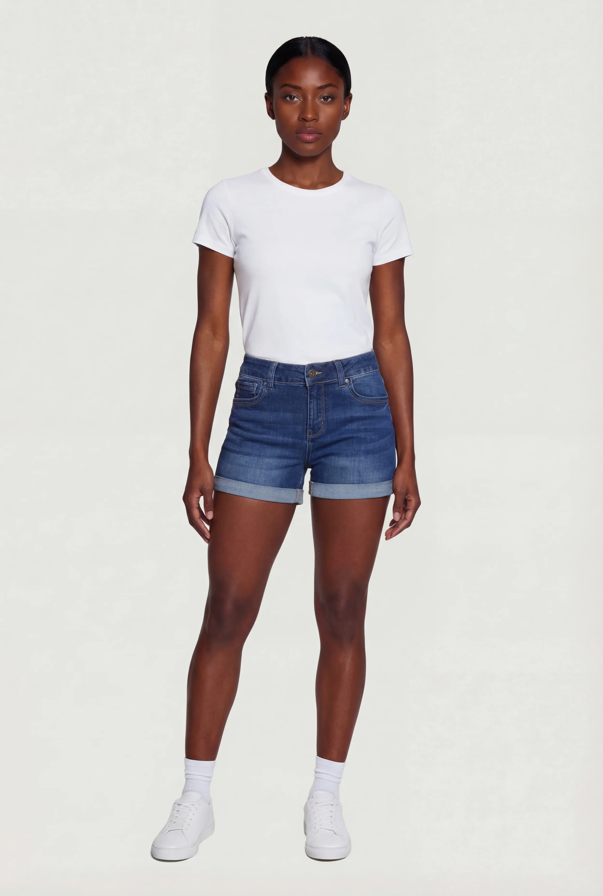 WAX Fixed Cuff Denim Shorts