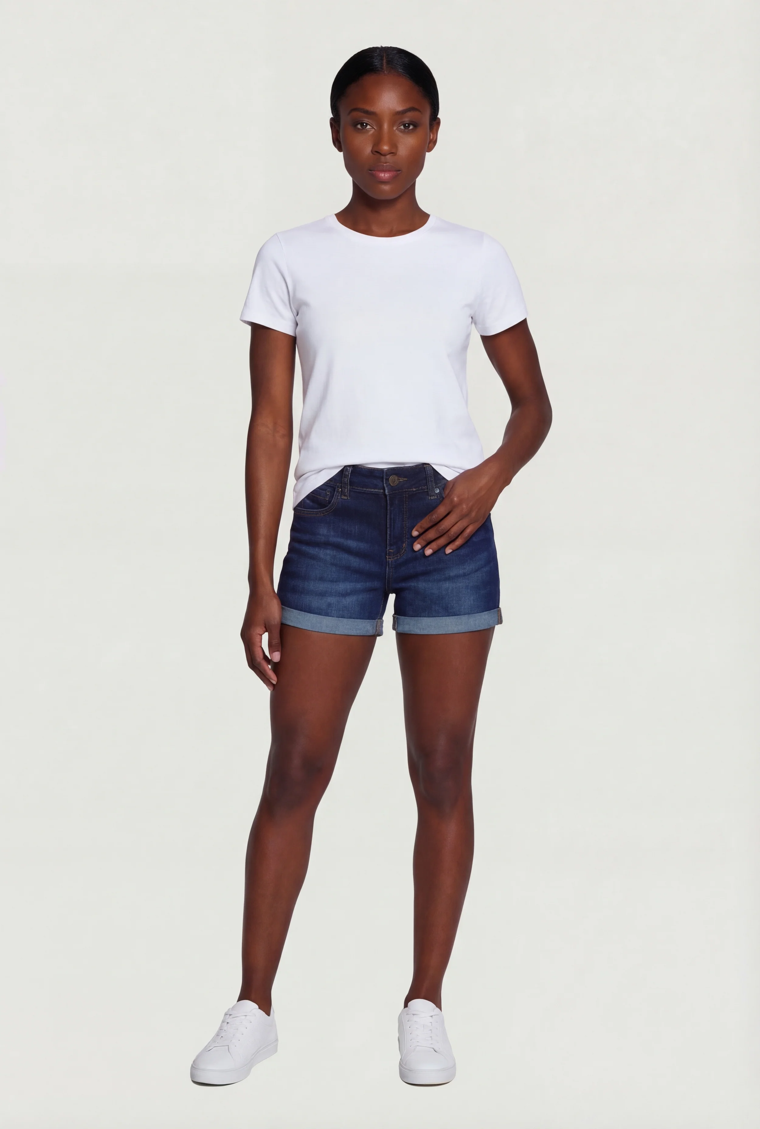 WAX Fixed Cuff Denim Shorts