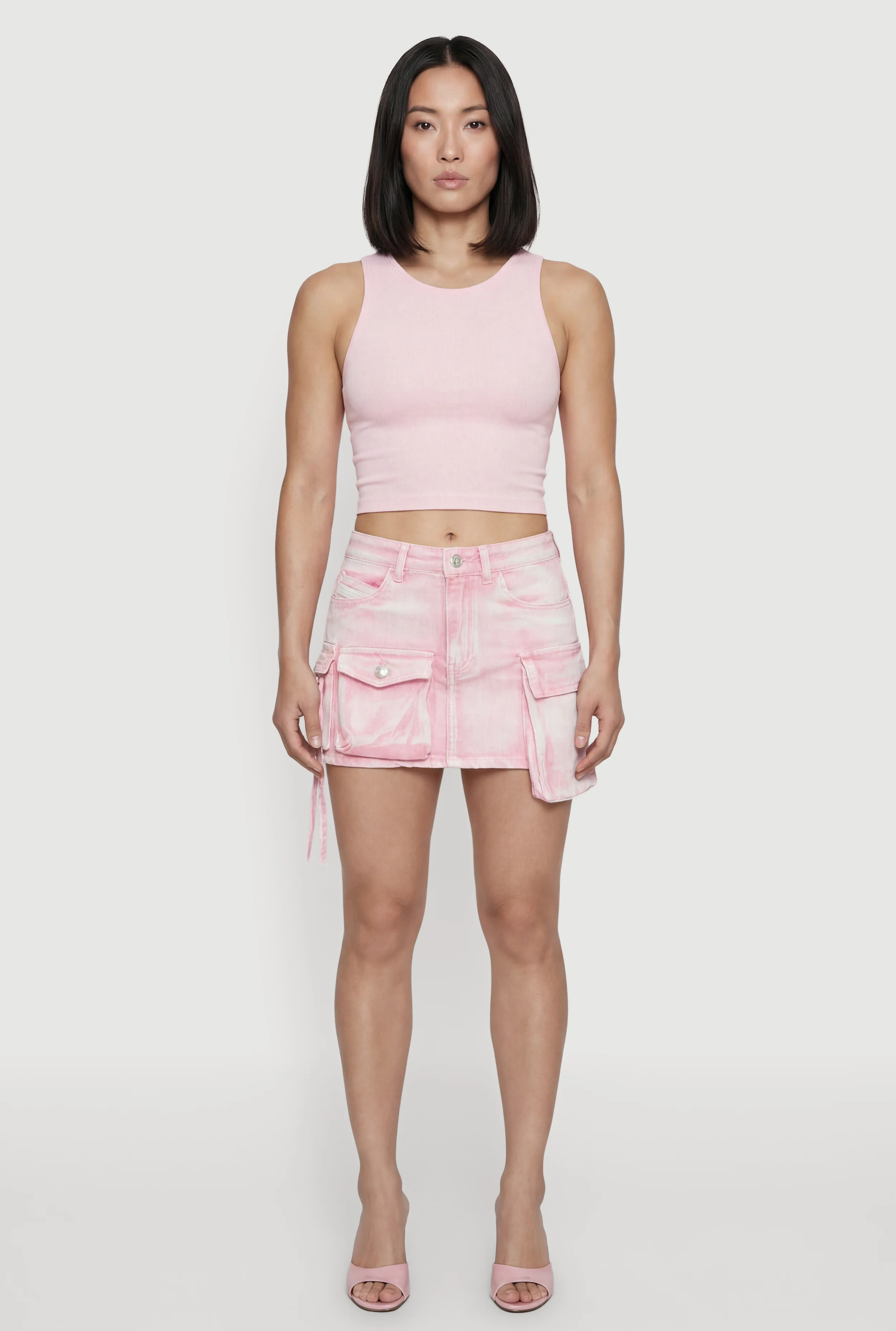 Denim Mini Utility Skirt