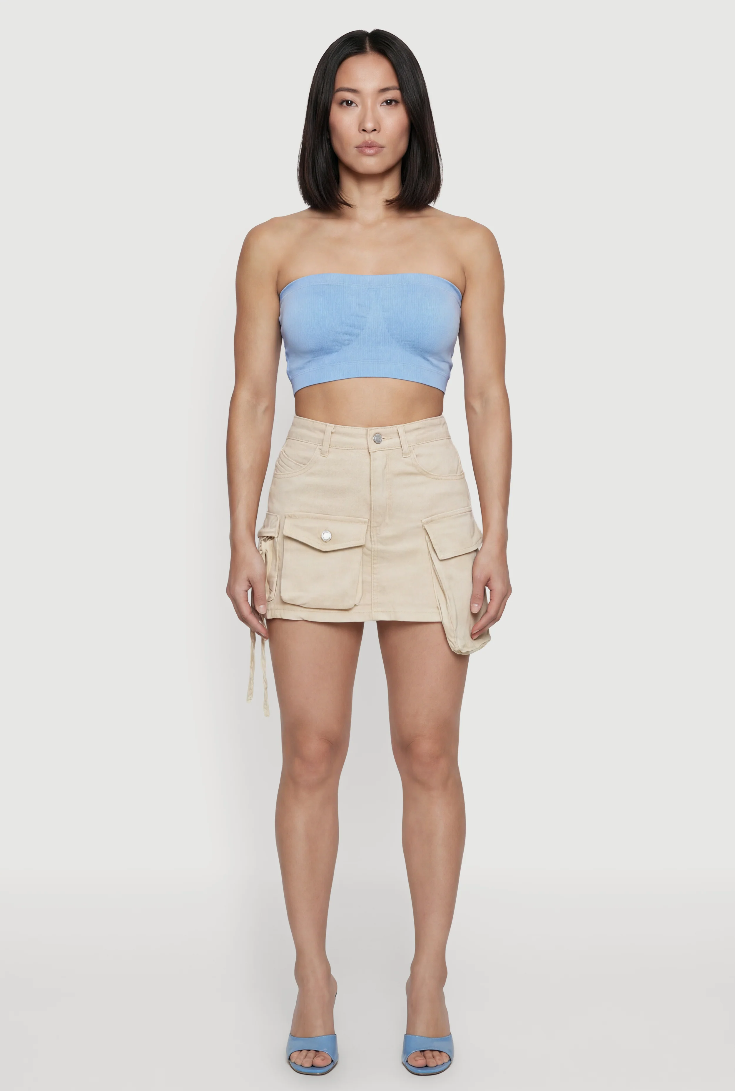 Denim Mini Utility Skirt