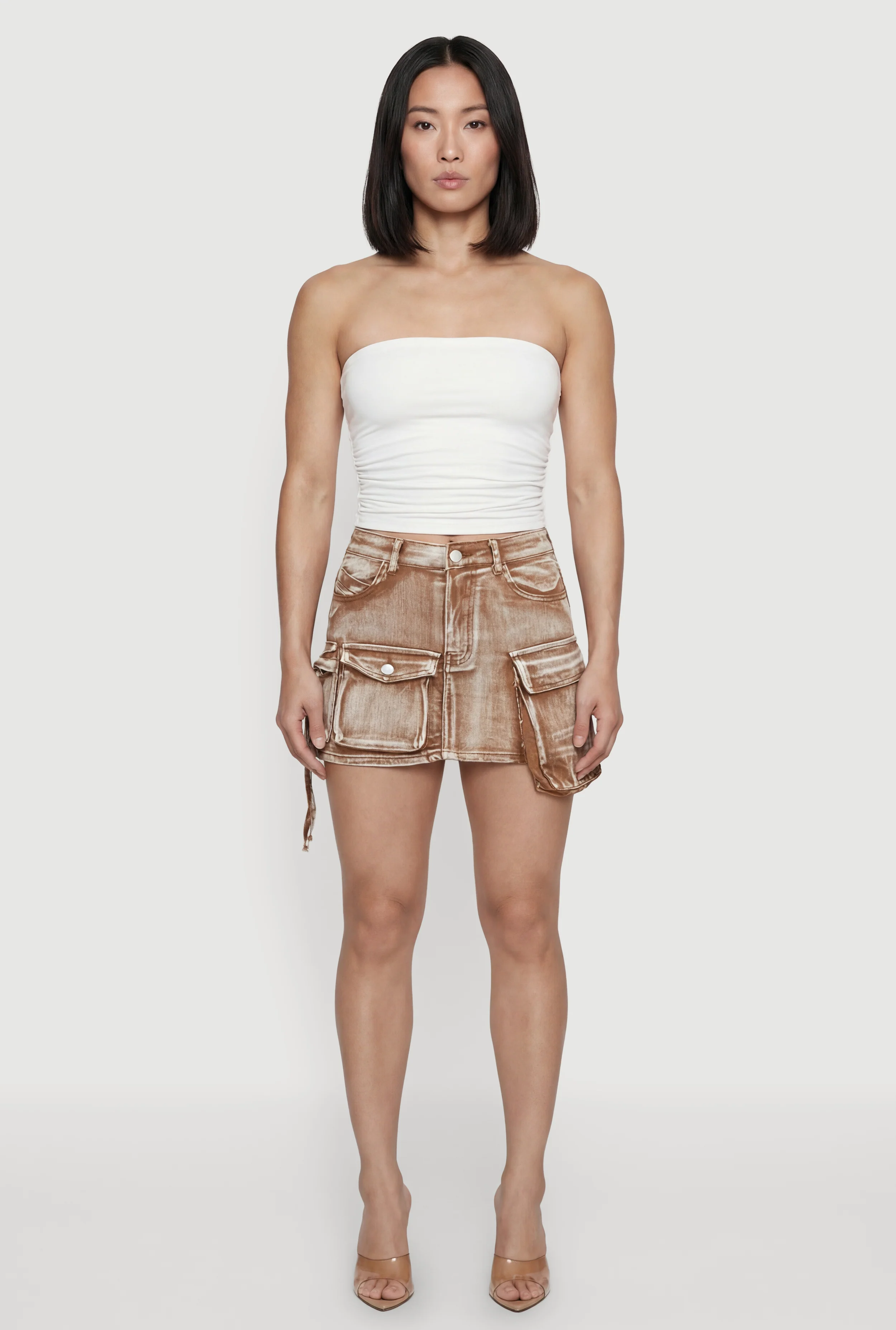 Denim Mini Utility Skirt