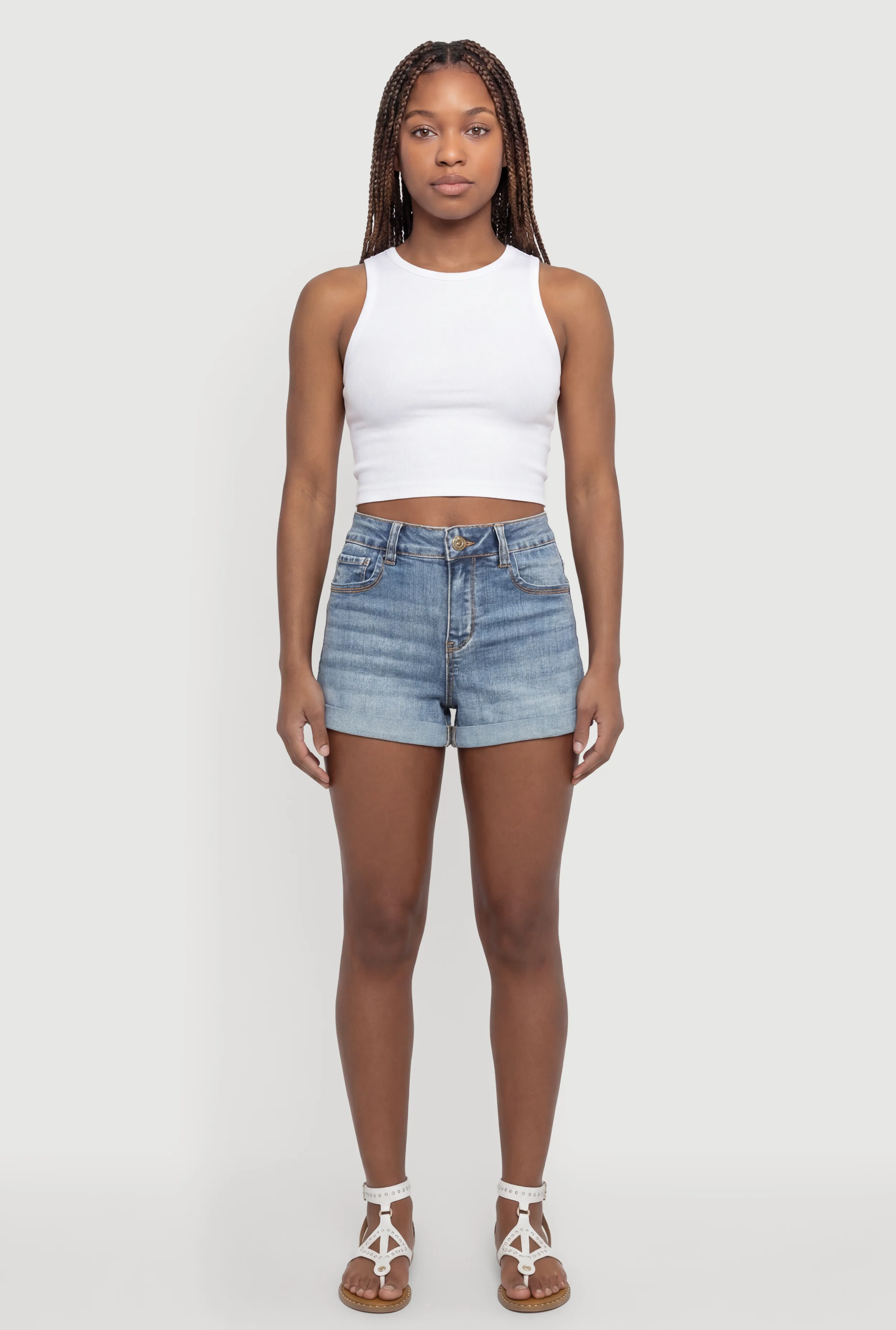 WAX Mineral Wash Whiskered Denim Shorts