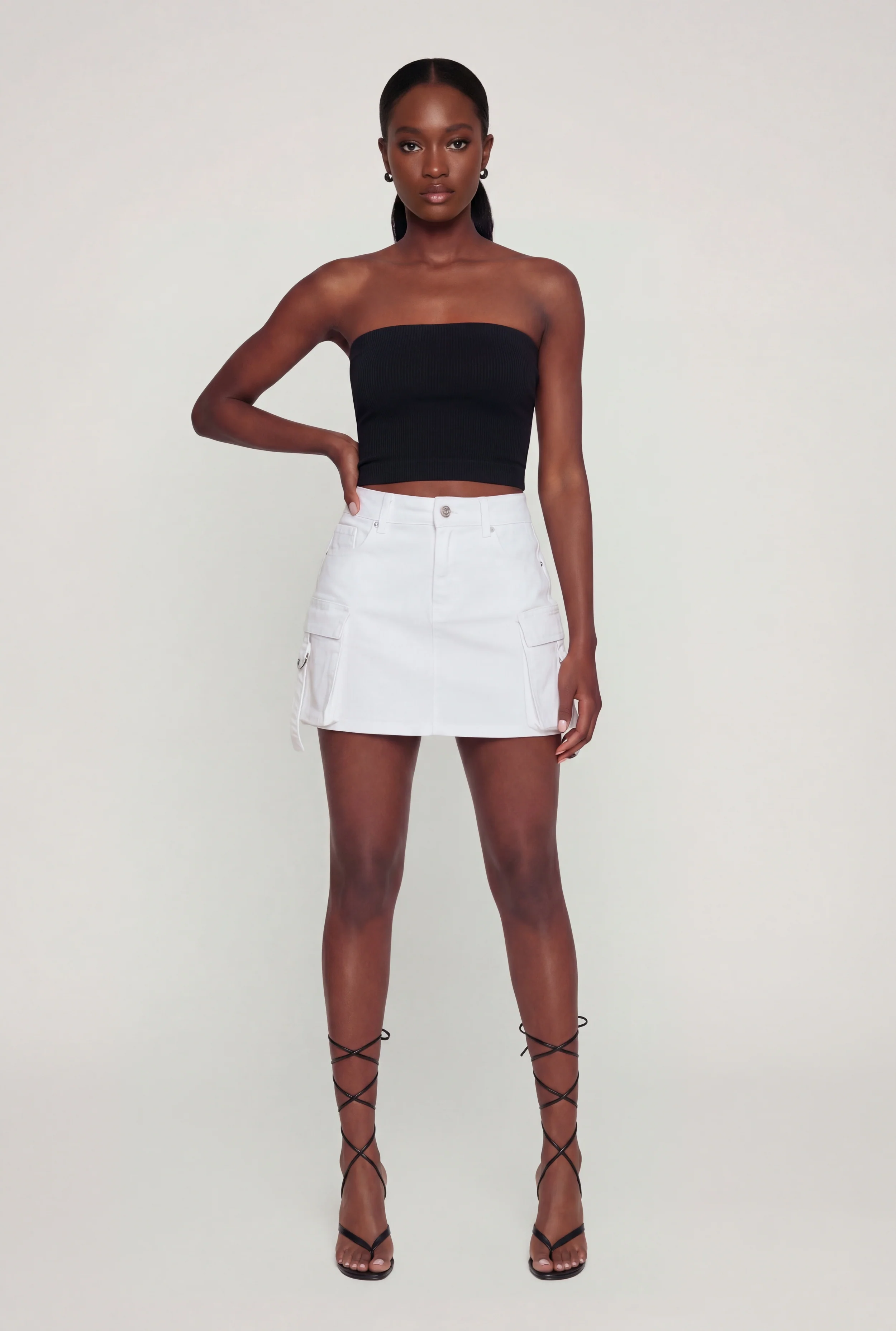 WAX Twill Cargo Mini Skirt