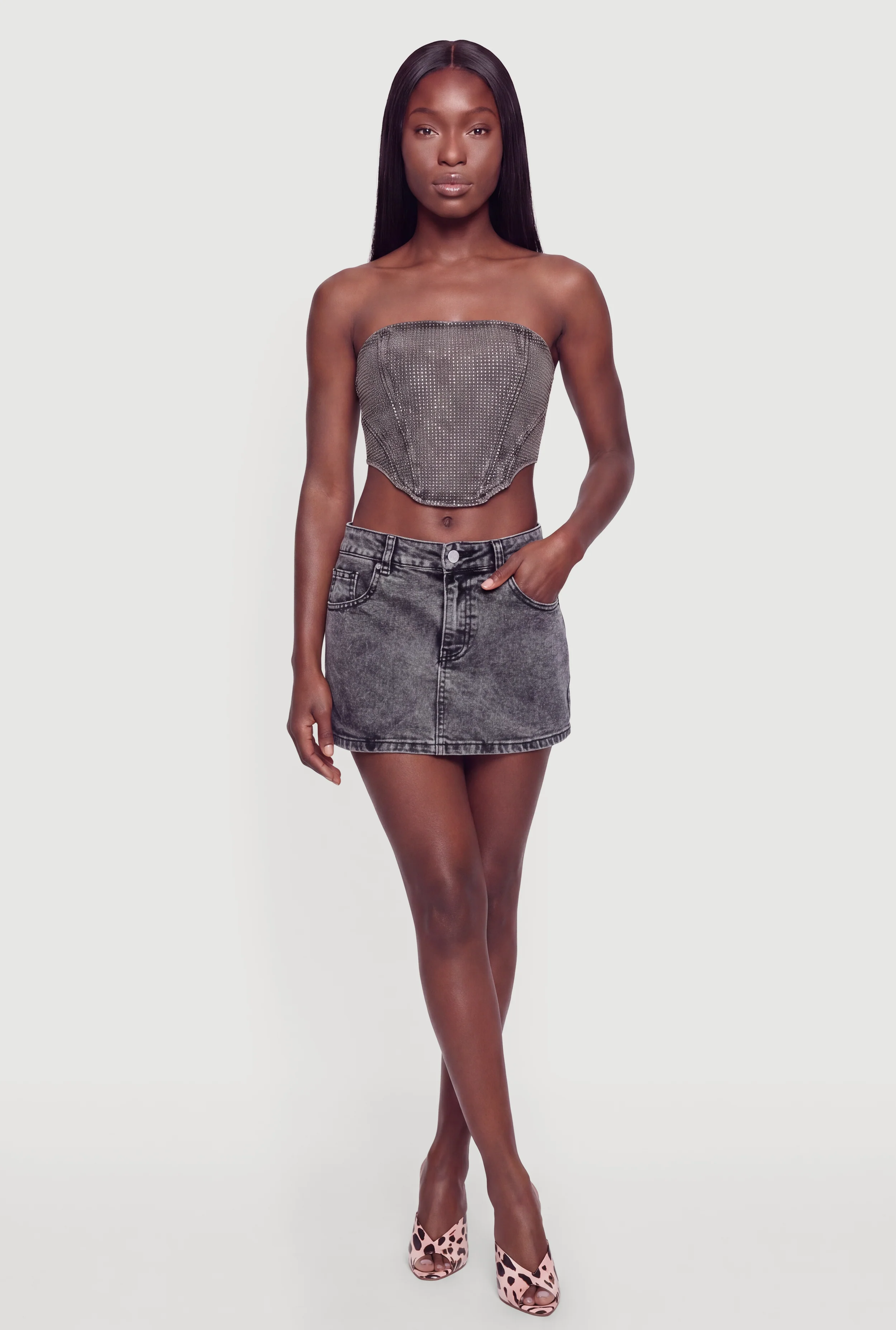 Almost Famous Denim Micro Skirt